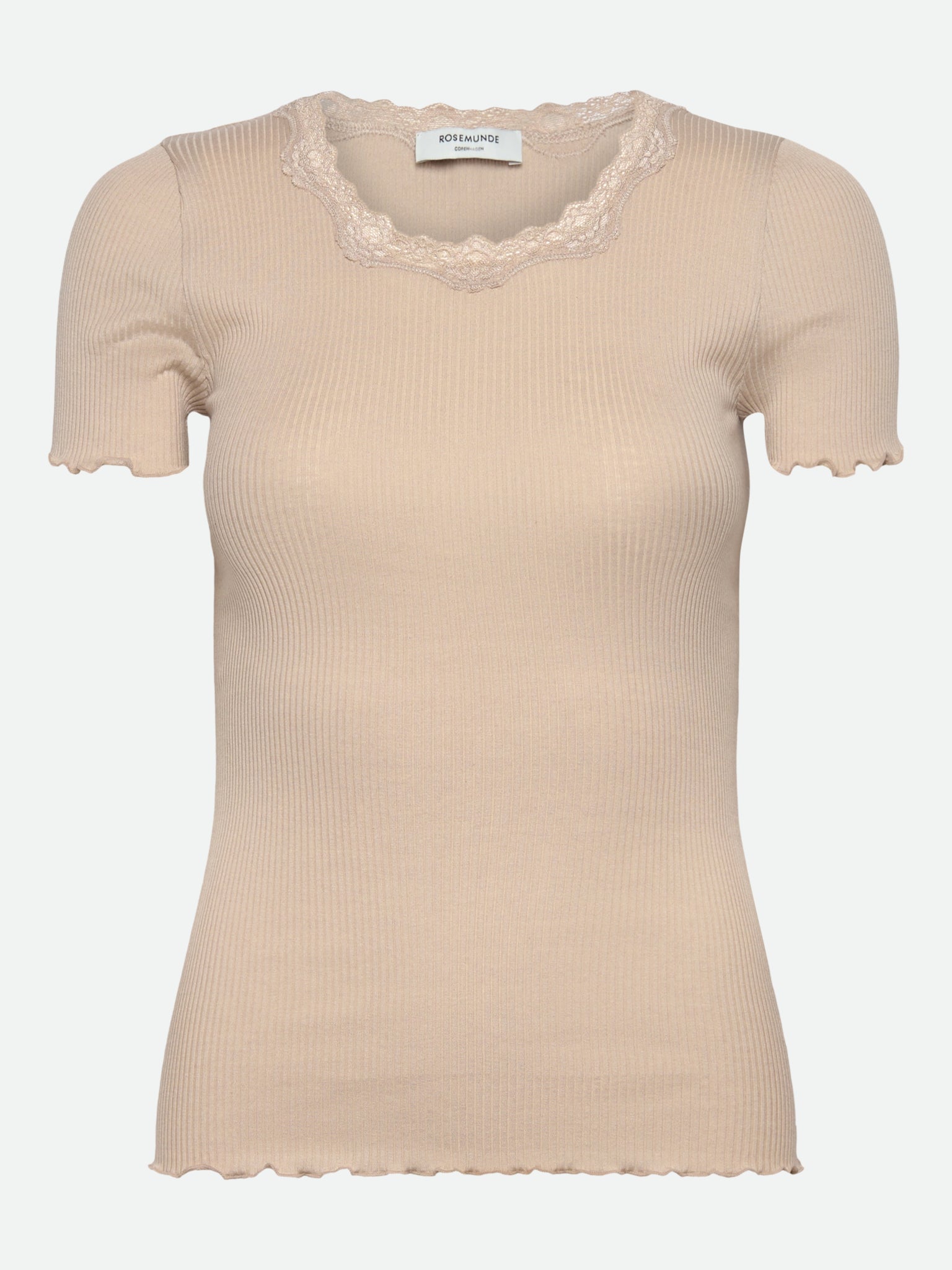 RWBeatha Silk SS Lace T-shirt T-shirt Rosemunde Woman S cacao