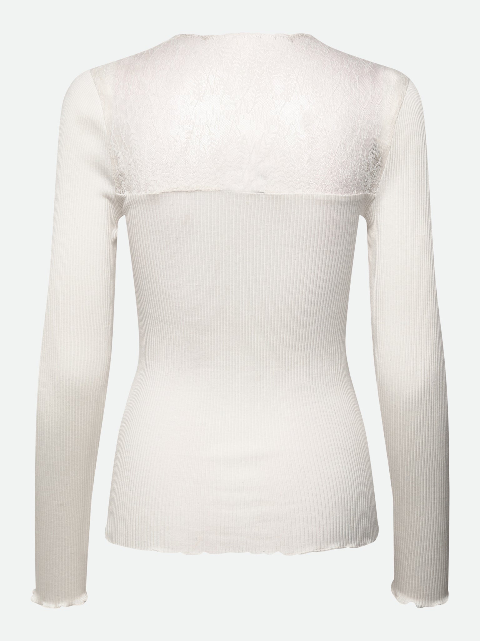RWBeatha Silk Long Sleeve V-neck Half Lace T-shirt T-SHIRT LS Rosemunde Woman