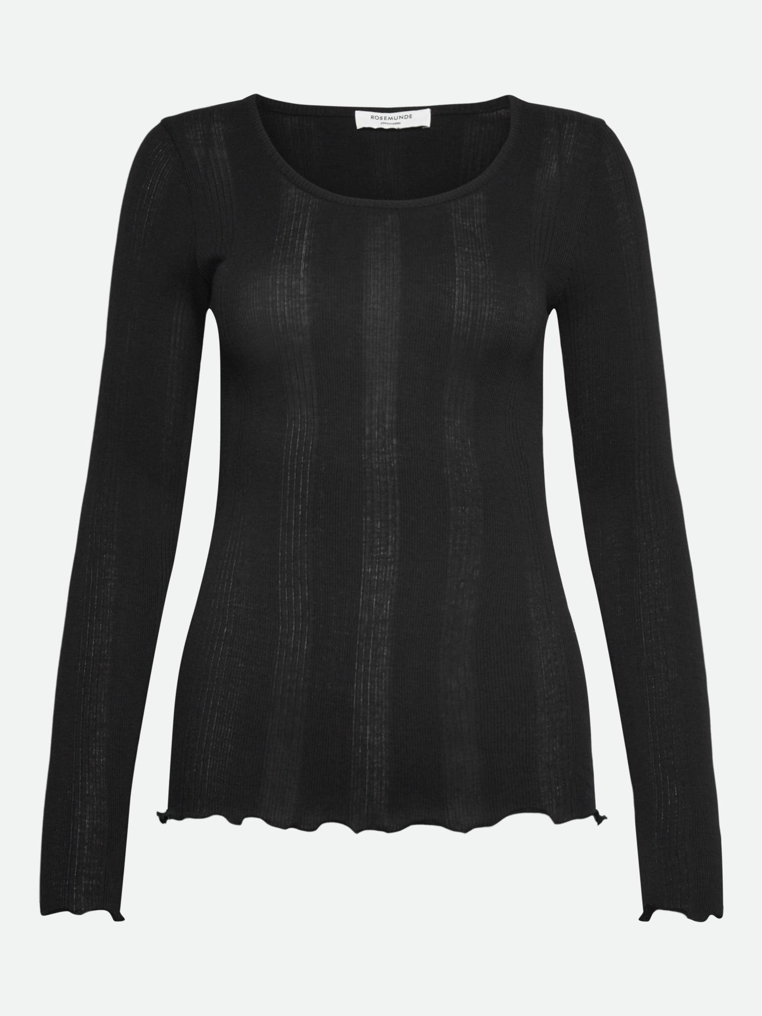 RWBay Long sleeve U-Neck Blouse T-SHIRT LS Rosemunde Woman XS black