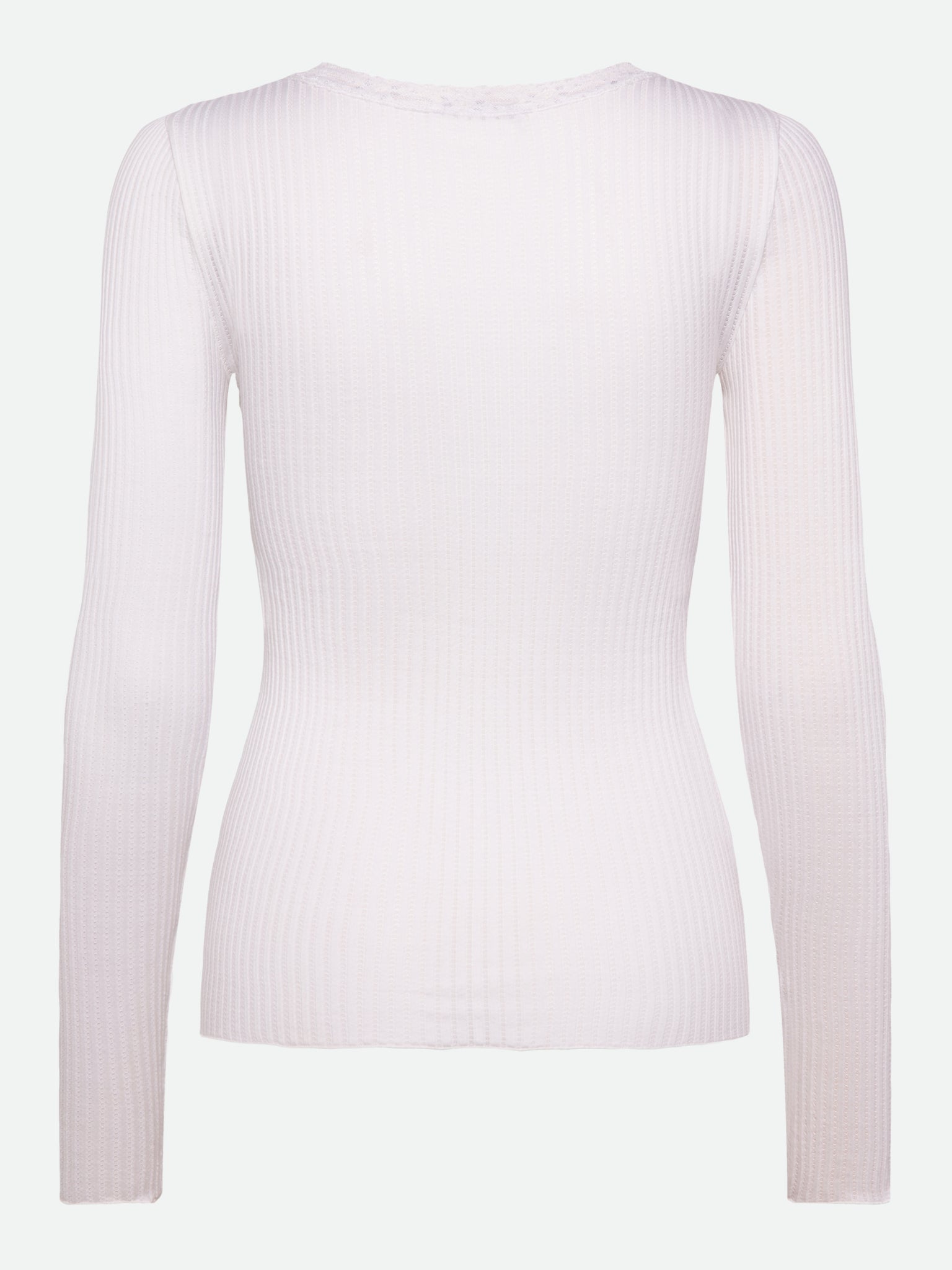 RWBelize Silk Long Sleeve V-neck Lace T-shirt T-SHIRT LS Rosemunde Woman