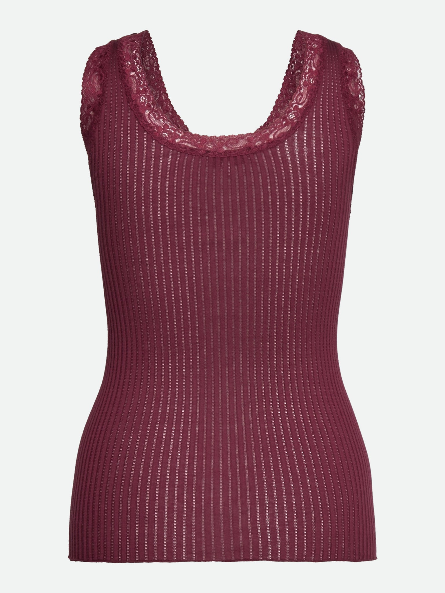 RWBelize Silk Sleeveless U-neck Lace Top TOP Rosemunde Woman