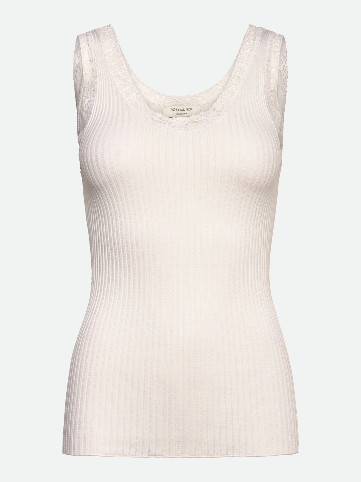 RWBelize Silk Sleeveless U-neck Lace Top TOP Rosemunde Woman XS new white