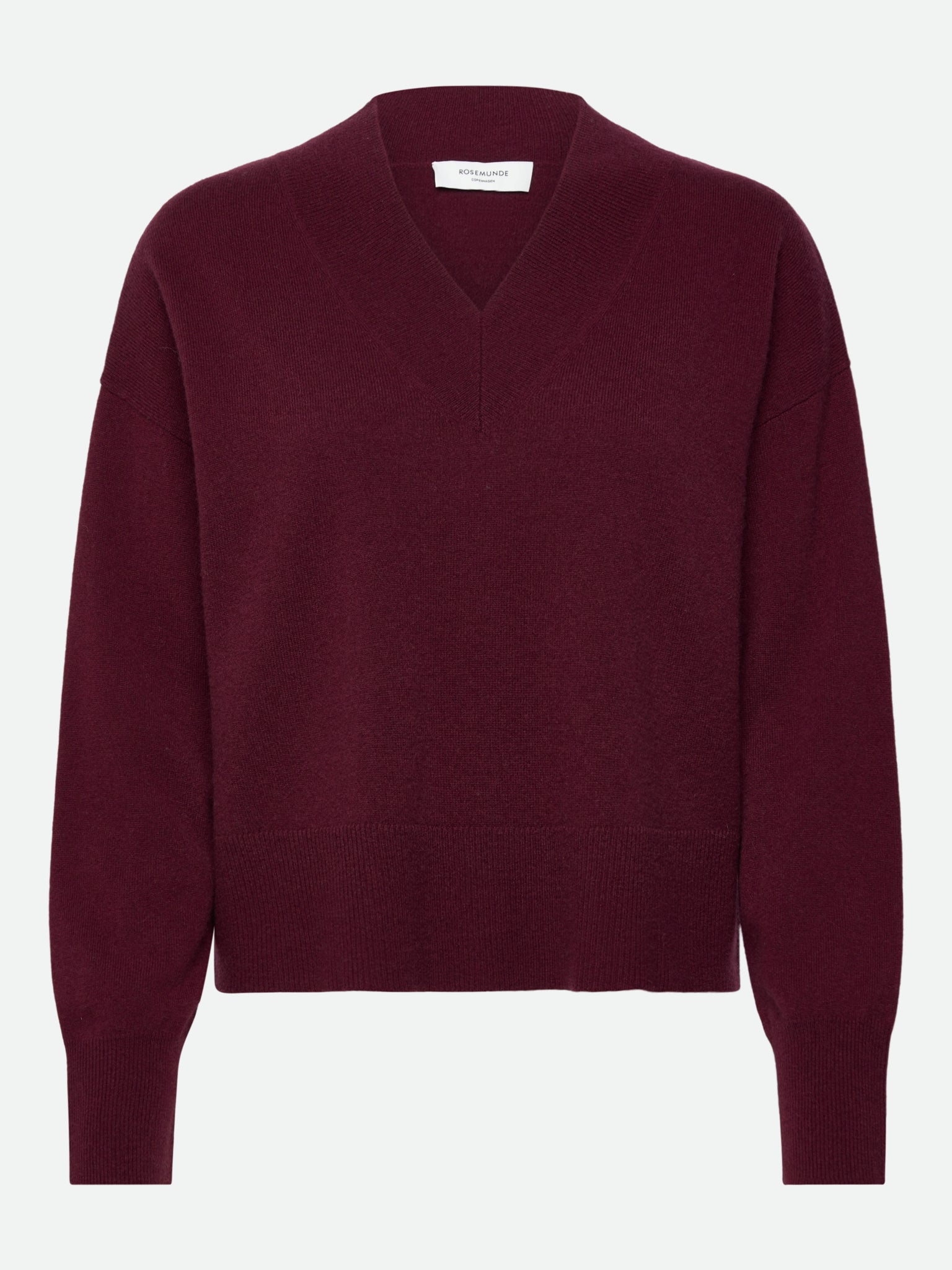 RWLaica Cashmere V-neck Long Sleeve Pullover PULLOVER Rosemunde Woman XS Windsor wine