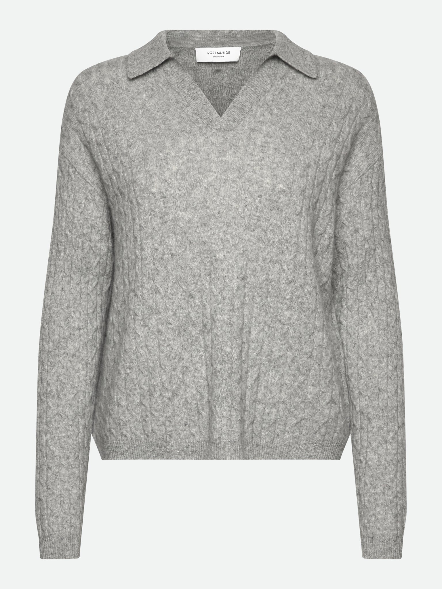 RWLaica Cashmere Cable Long Sleeve Pullover PULLOVER Rosemunde Woman XS light grey melange