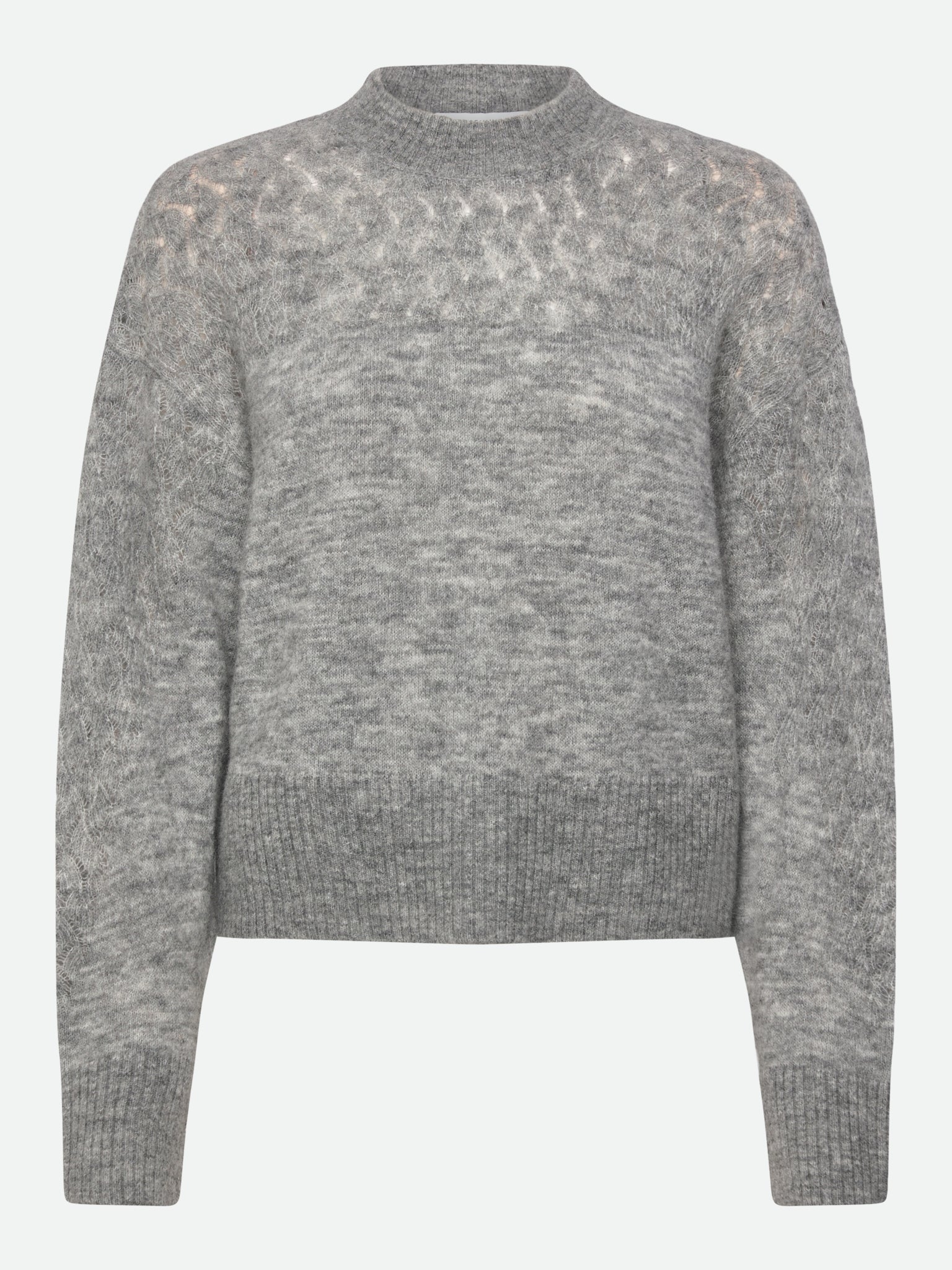 RWAida Long sleeve Mock Neck Pullover PULLOVER Rosemunde Woman XS medium grey melange