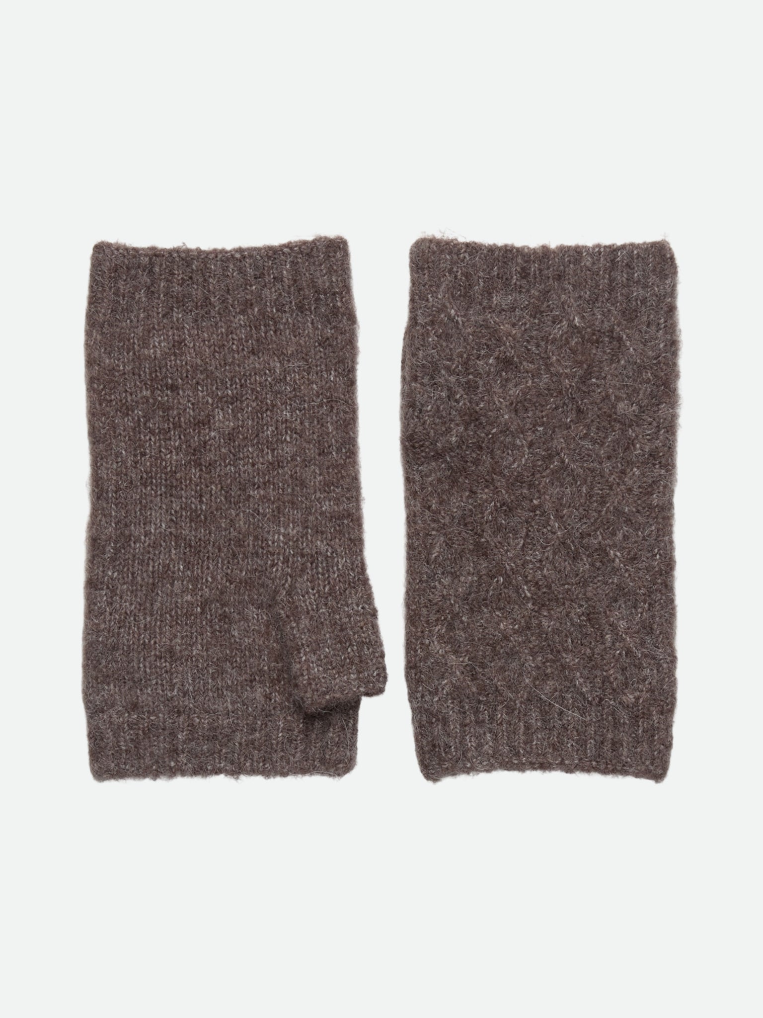 RWTinker Wool Blend Cable Gloves GLOVES Rosemunde Woman 0 brown grey mel