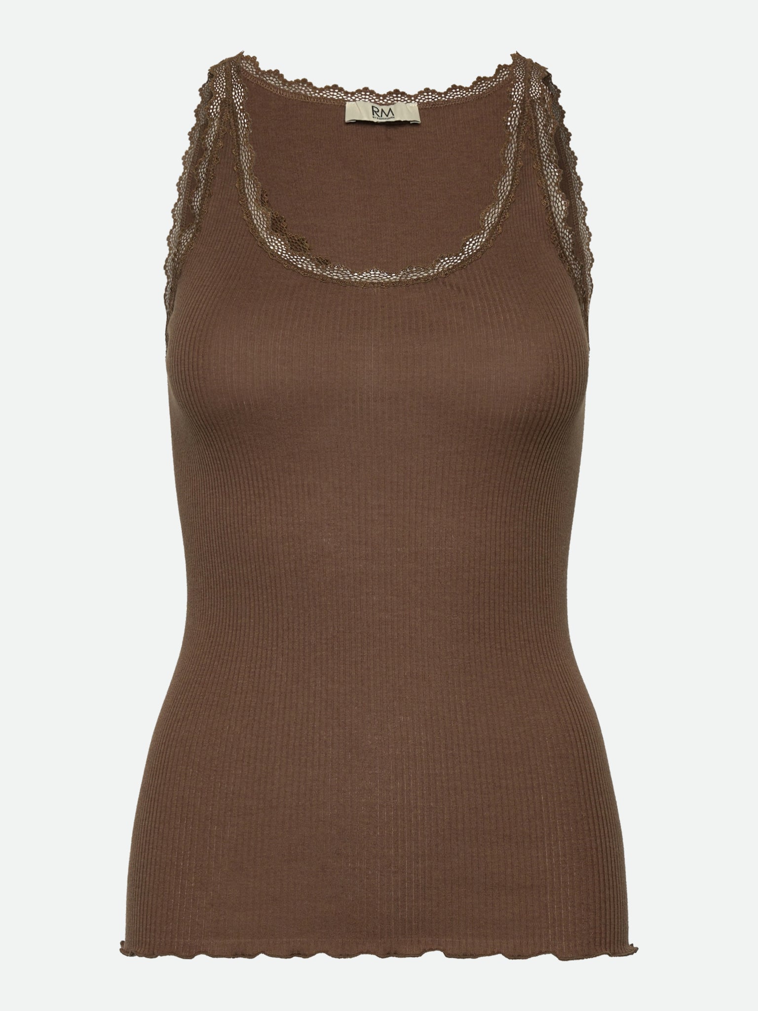 RMWJohanne Lace Sleeveless U-Neck Top TOP Rosemunde Woman XS dark earth