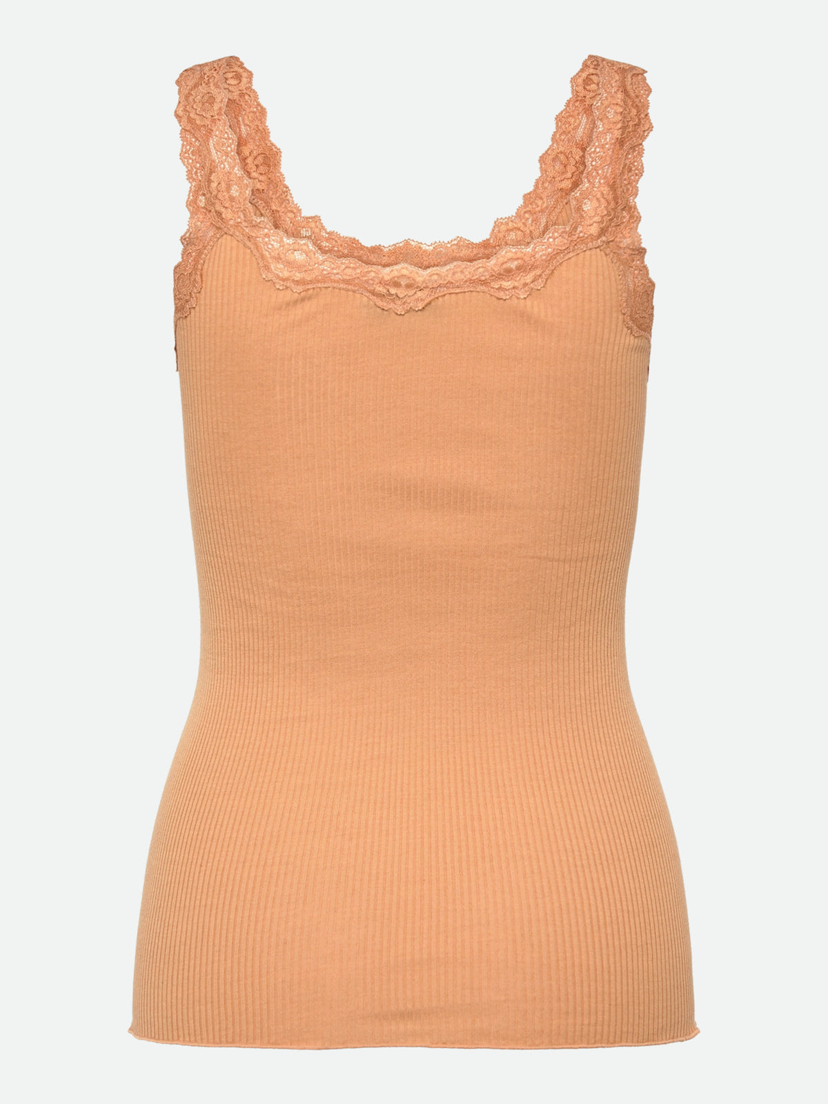 RWBabette Silke SL-top med dyp rygg og blonder