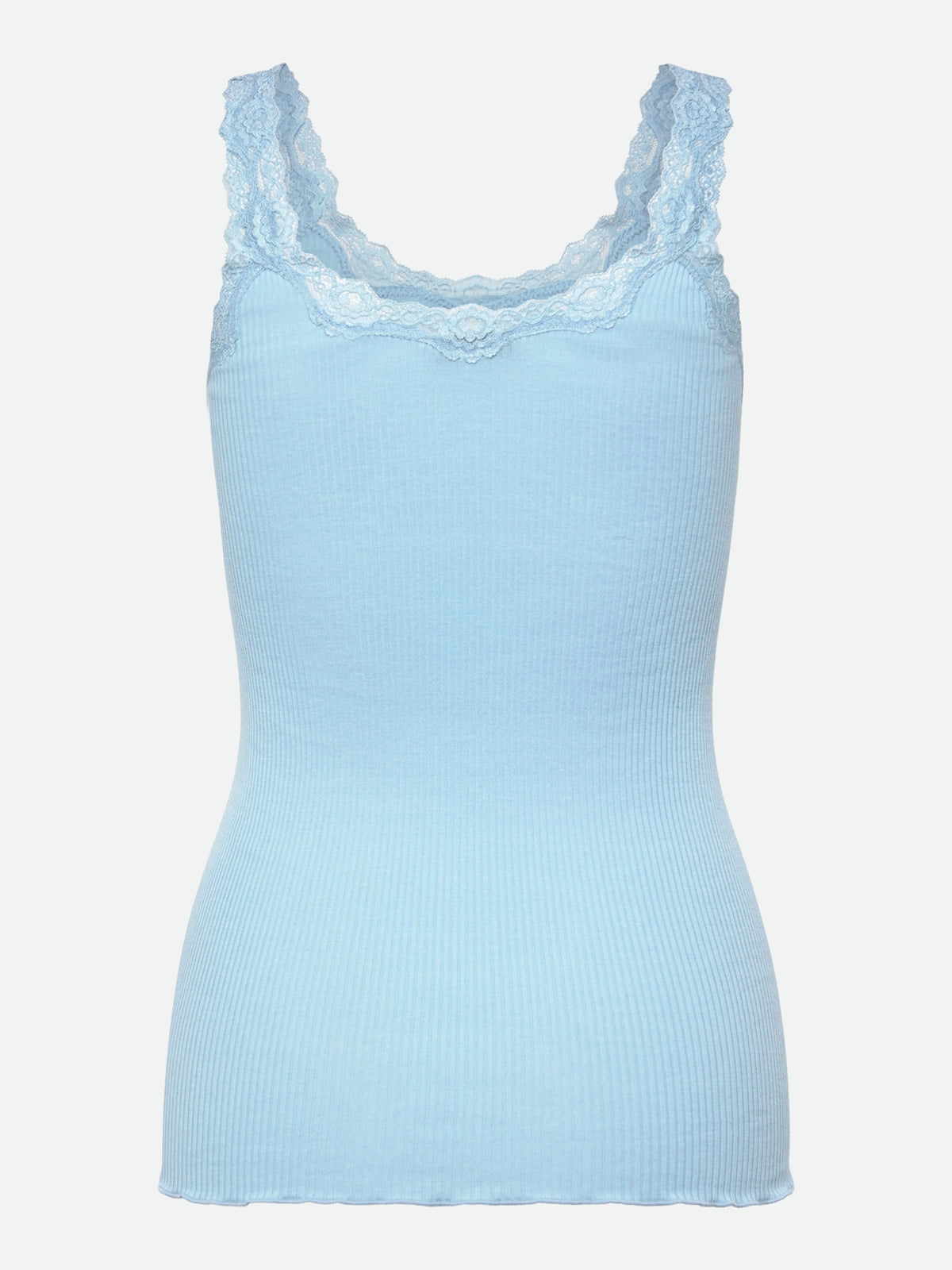 RWBabette Silke SL-top med dyp rygg og blonder
