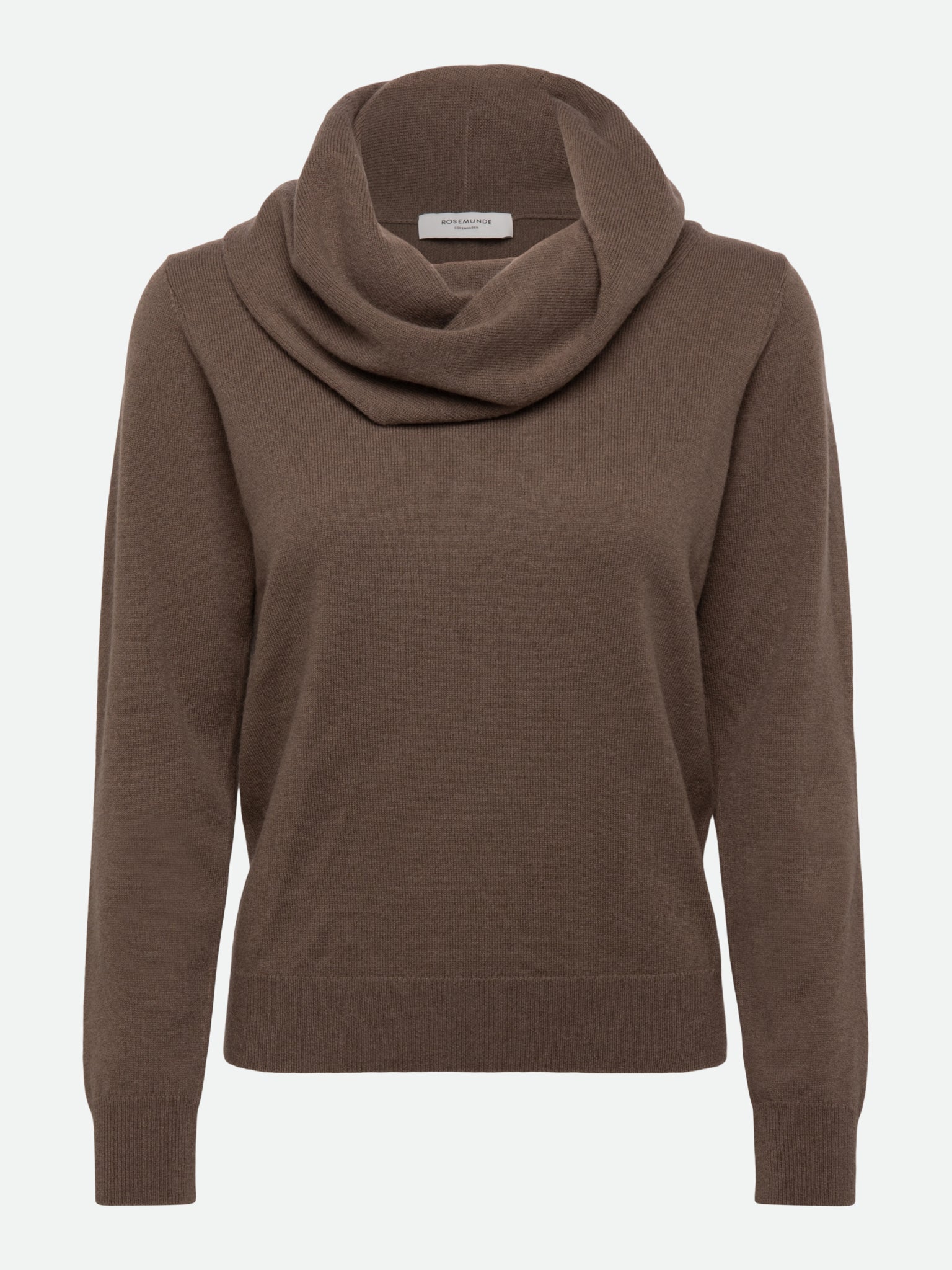 RWLaica Cashmere Long Sleeve Waterfall Collar Pullover PULLOVER Rosemunde Woman XS walnut