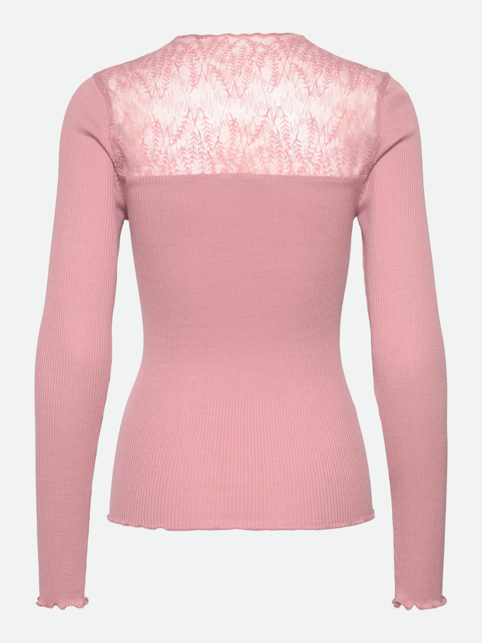 RWBeatha Silk Long Sleeve V-neck Half Lace T-shirt T-SHIRT LS Rosemunde Woman