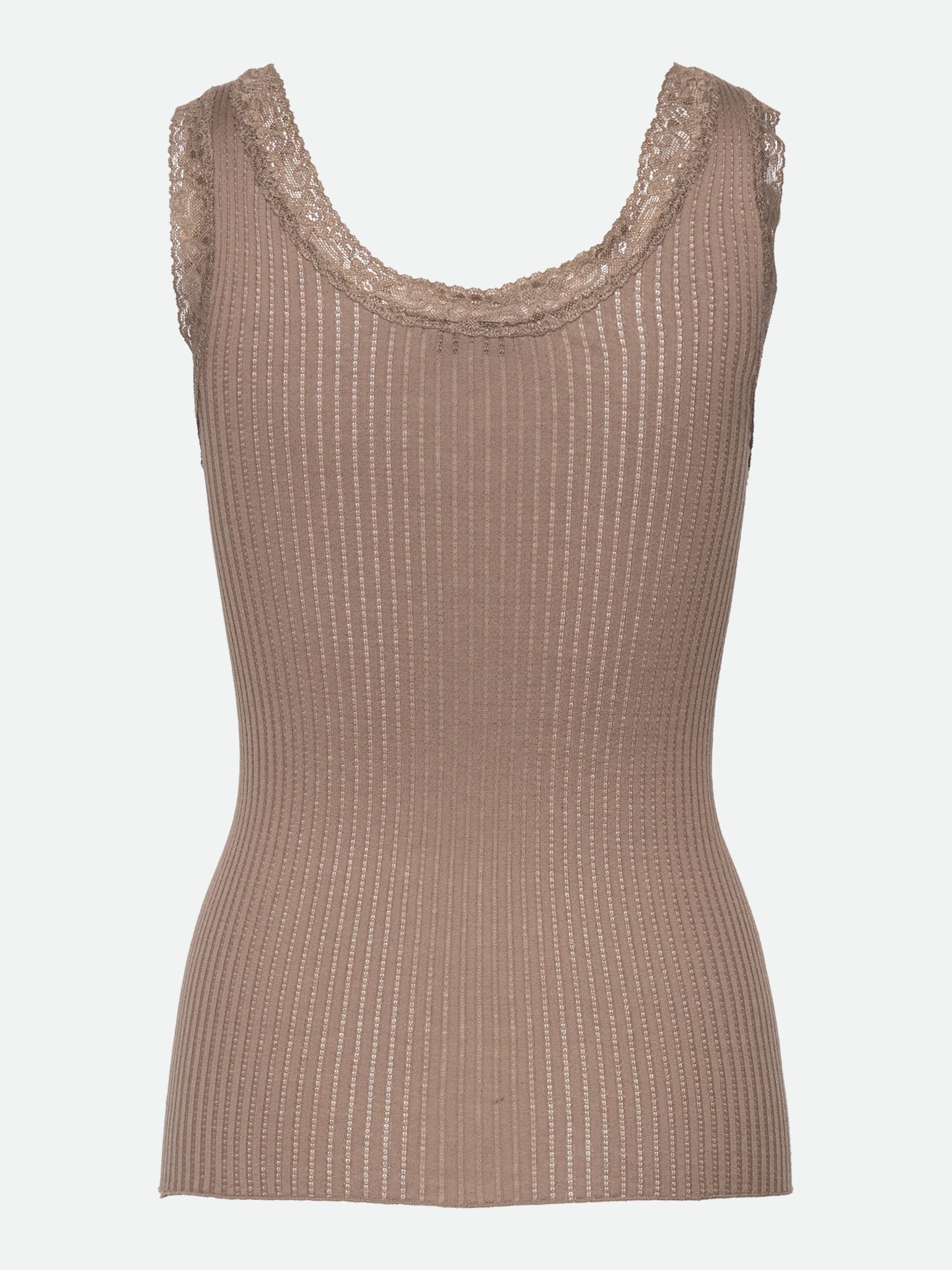 RWBelize Silk Sleeveless U-neck Lace Top TOP Rosemunde Woman