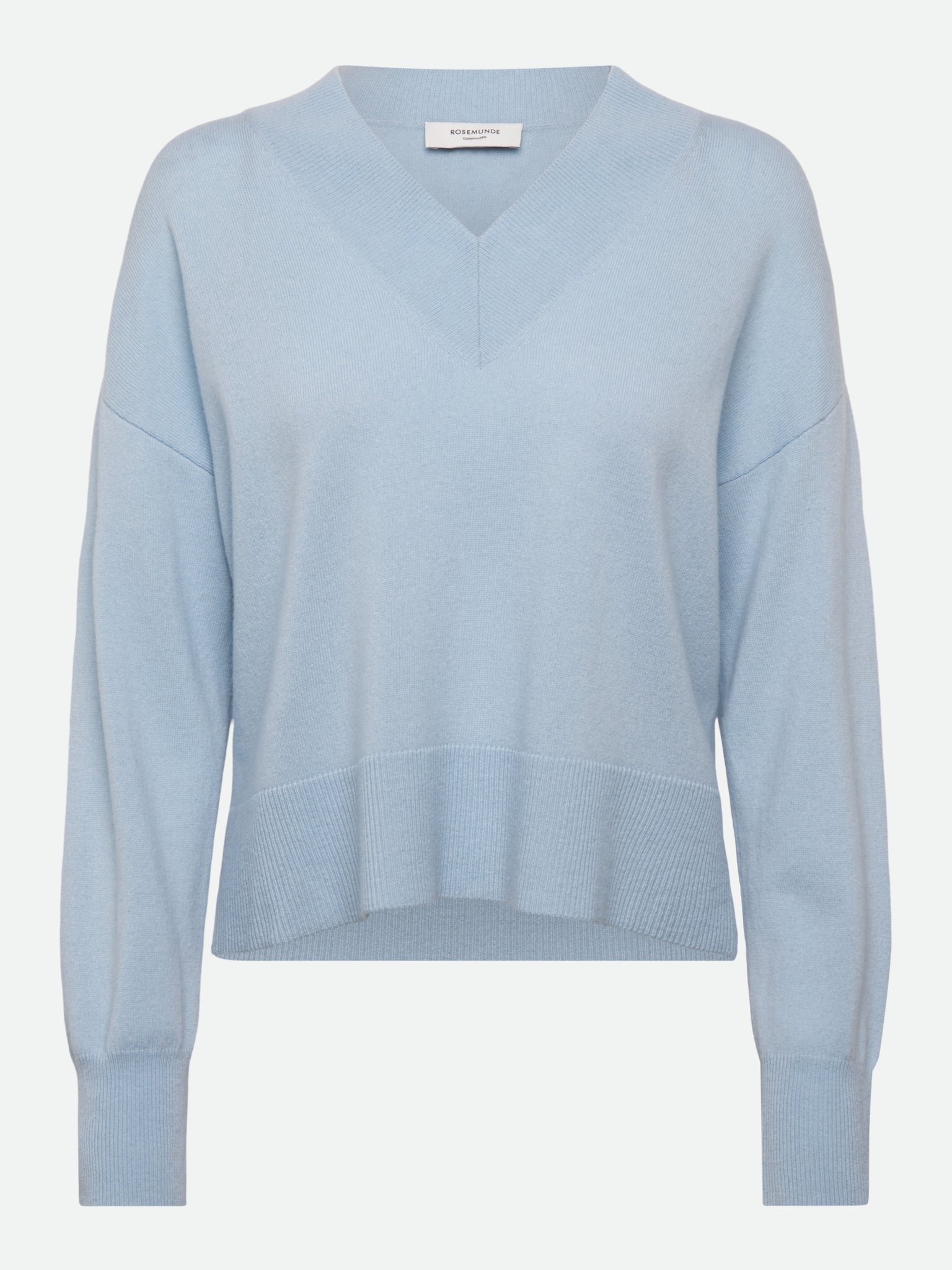 RWLaica Cashmere V-neck Long Sleeve Pullover PULLOVER Rosemunde Woman XS clear sky