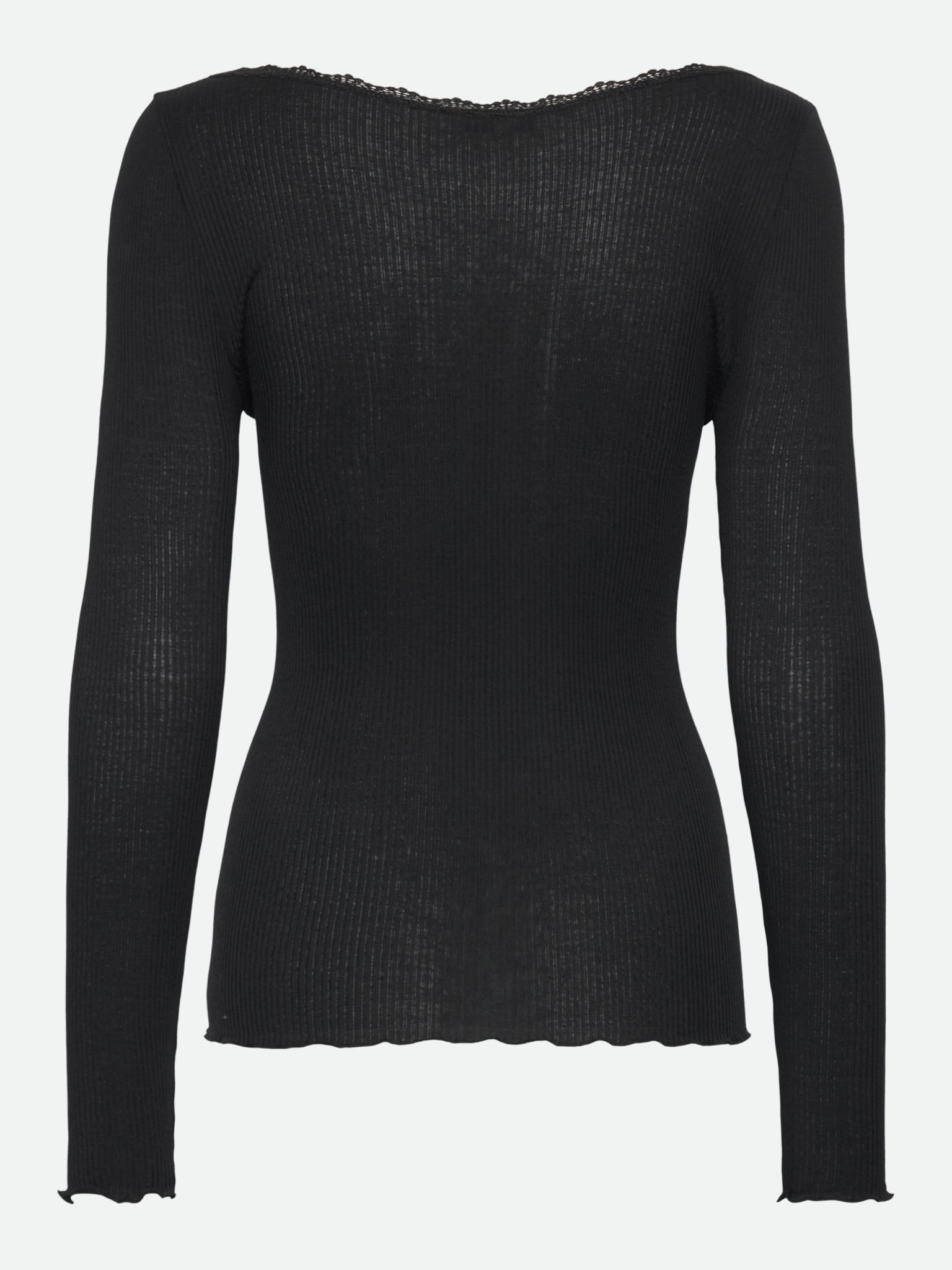 RMWJohanne Lace Long sleeve Wide O-neck T-SHIRT LS Rosemunde Woman