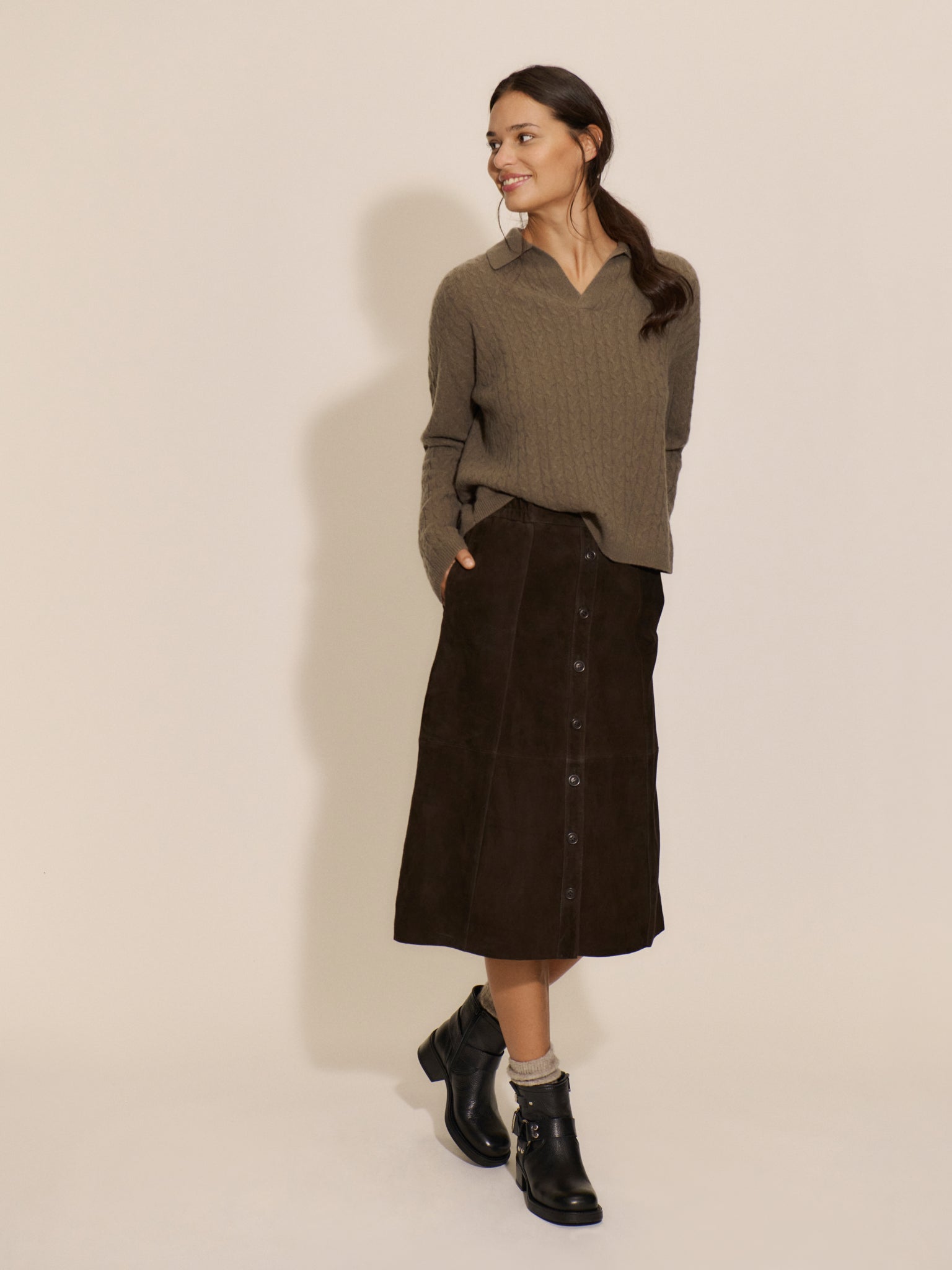 RWLaica Cashmere Cable Long Sleeve Pullover PULLOVER Rosemunde Woman