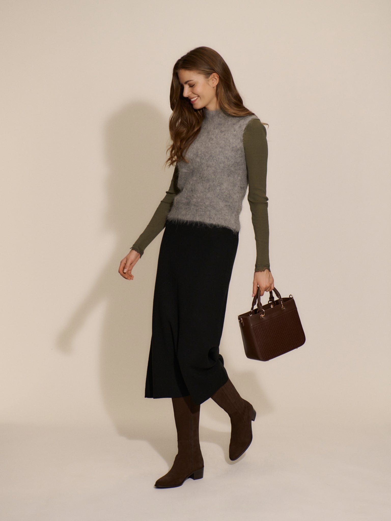 RWFurry Alpaca Mock Neck Vest VEST Rosemunde Woman