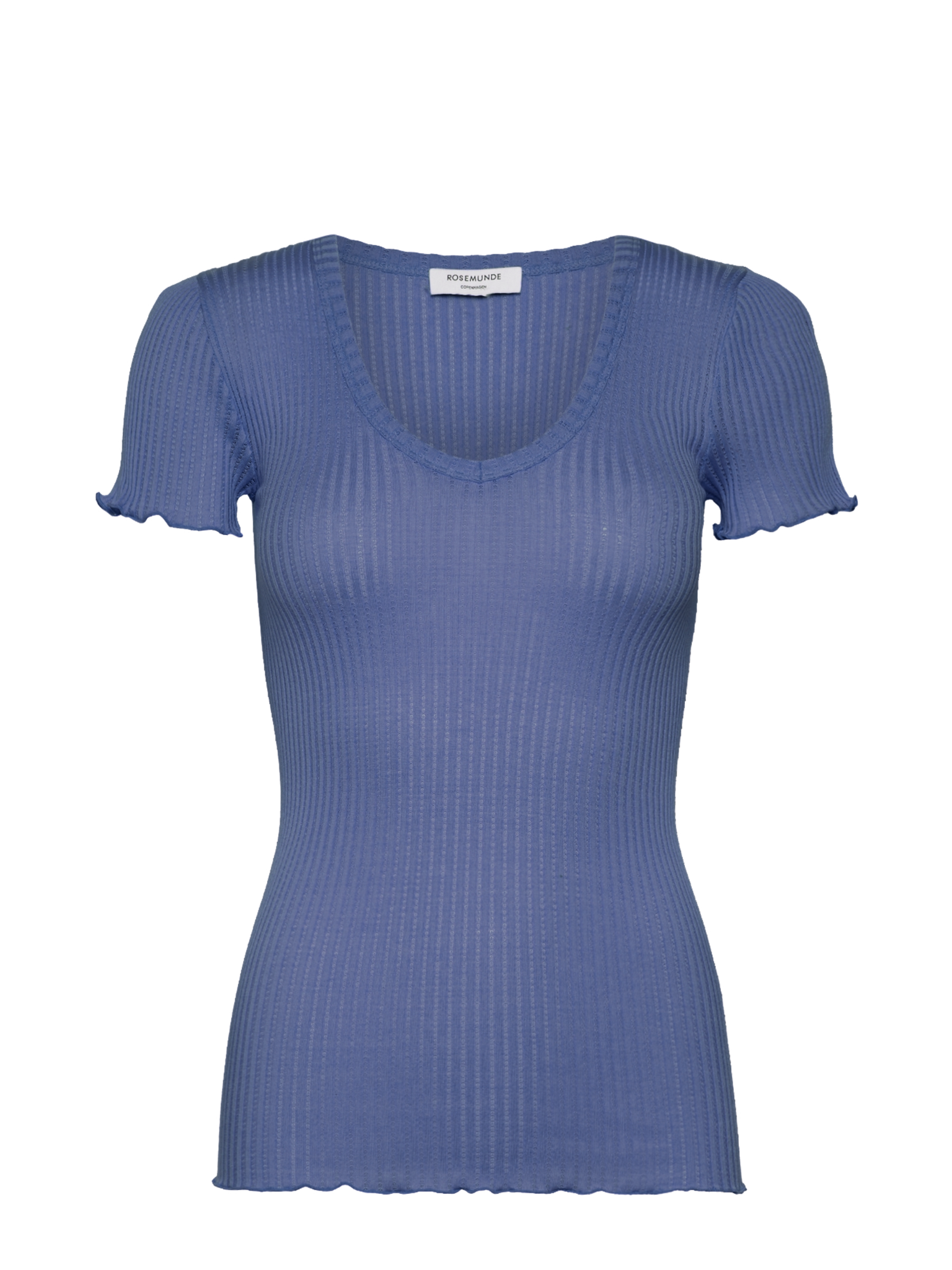 RWBelize Silk SS V-Neck T-shirt T-shirt Rosemunde Woman XS dutch blue