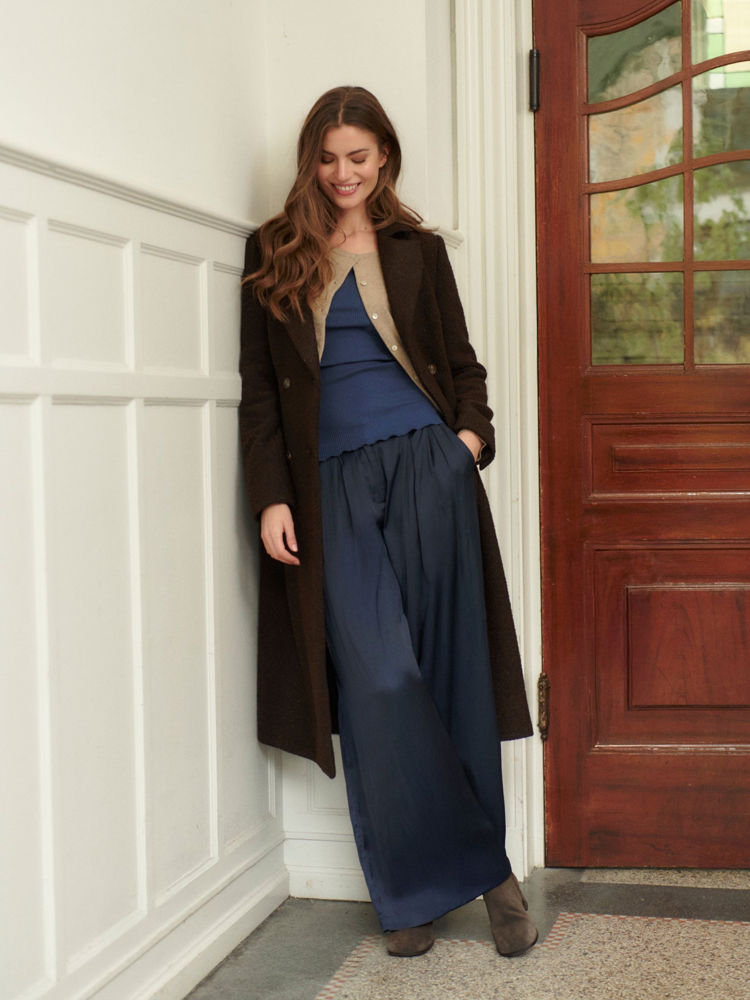 RWLaica Cashmere LS O-neck Raglan Cardigan