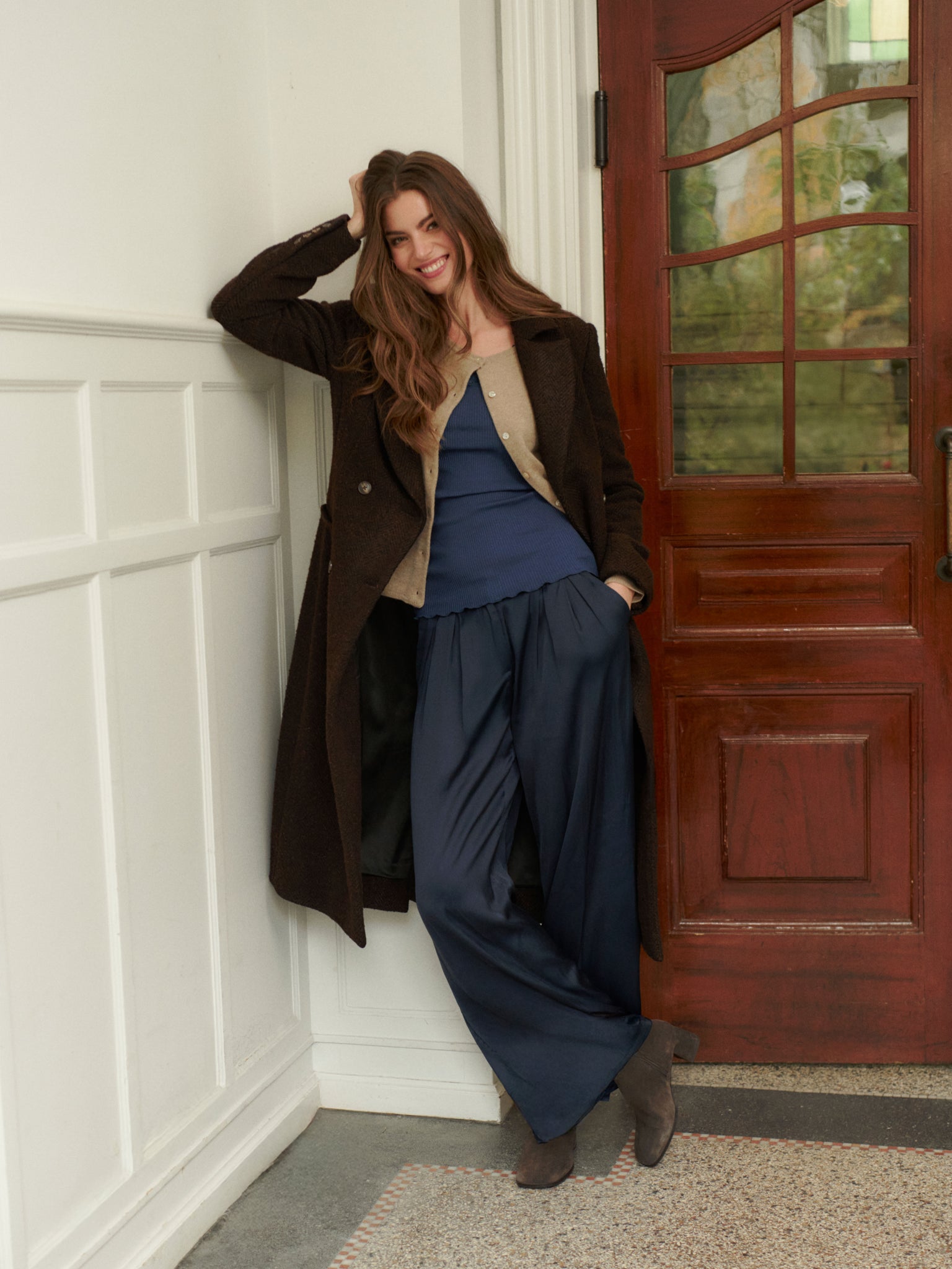 RWLaica Cashmere LS O-neck Raglan Cardigan