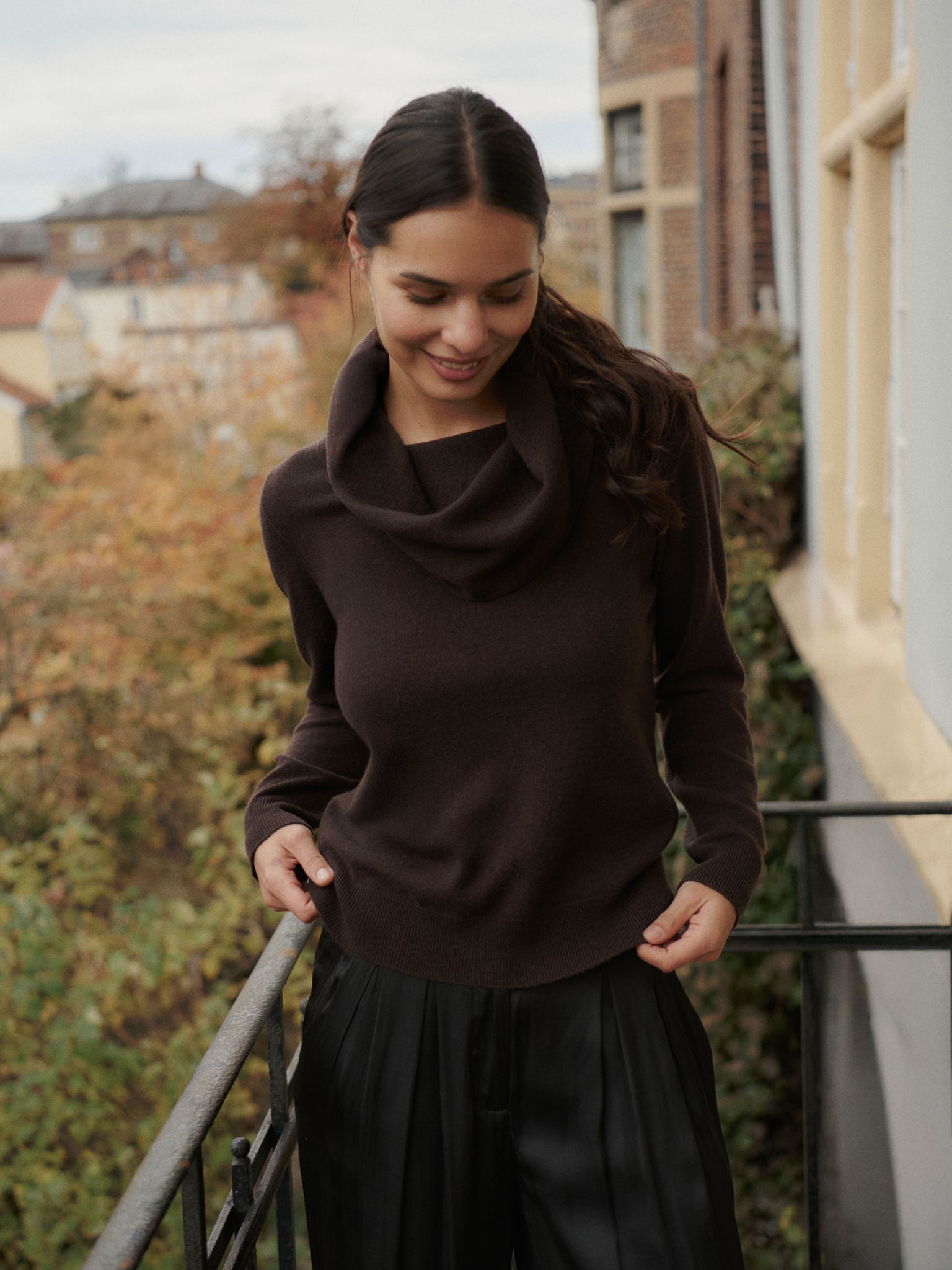 RWLaica Cashmere Long Sleeve Waterfall Collar Pullover PULLOVER Rosemunde Woman