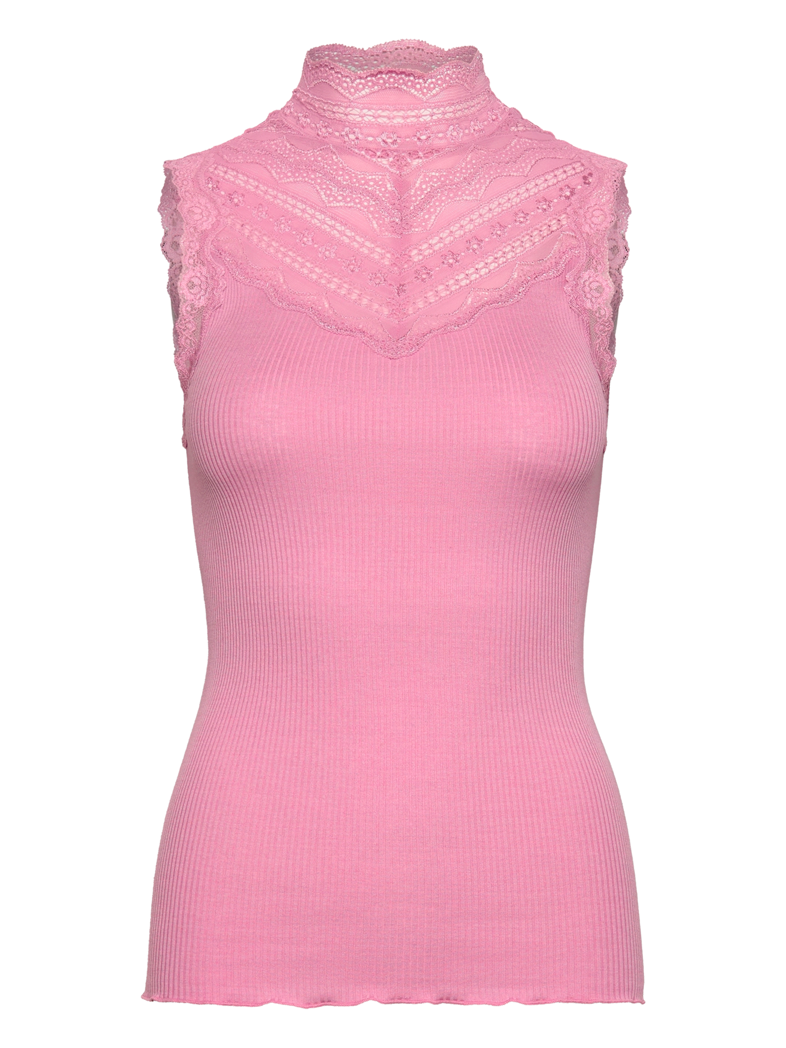 RWBenita Silk SL Turtleneck Lace Top TOP Rosemunde Woman XS sea pink