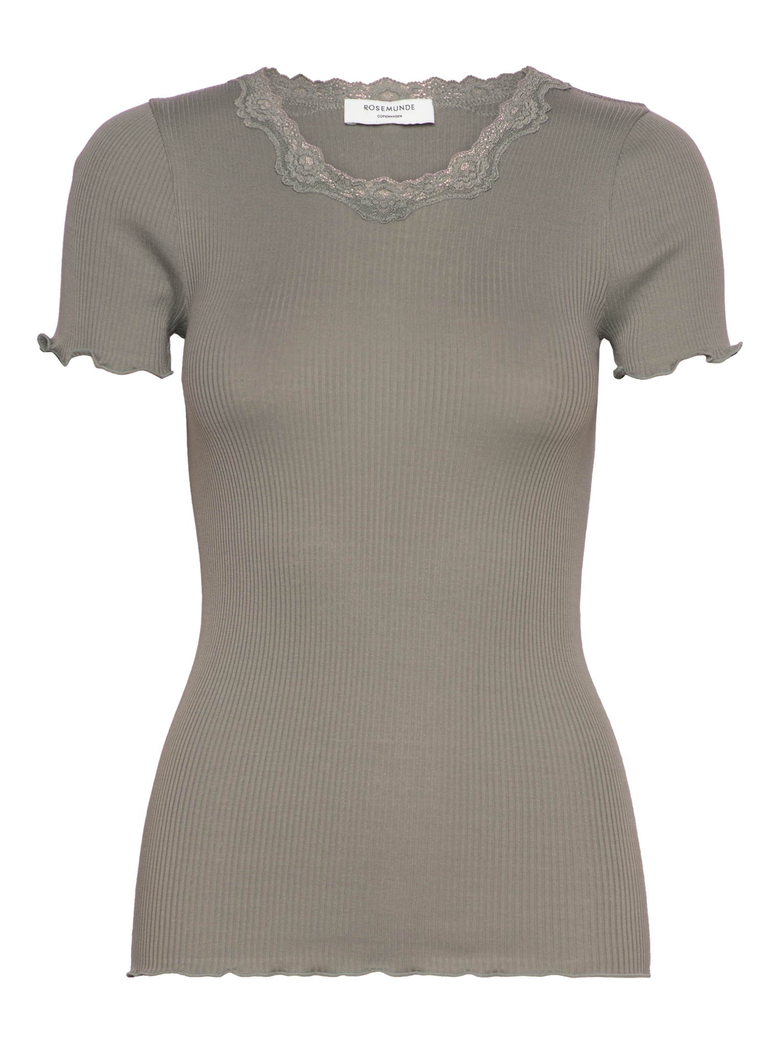 RWBeatha Silk SS Lace T-shirt T-shirt Rosemunde Woman XS dried sage