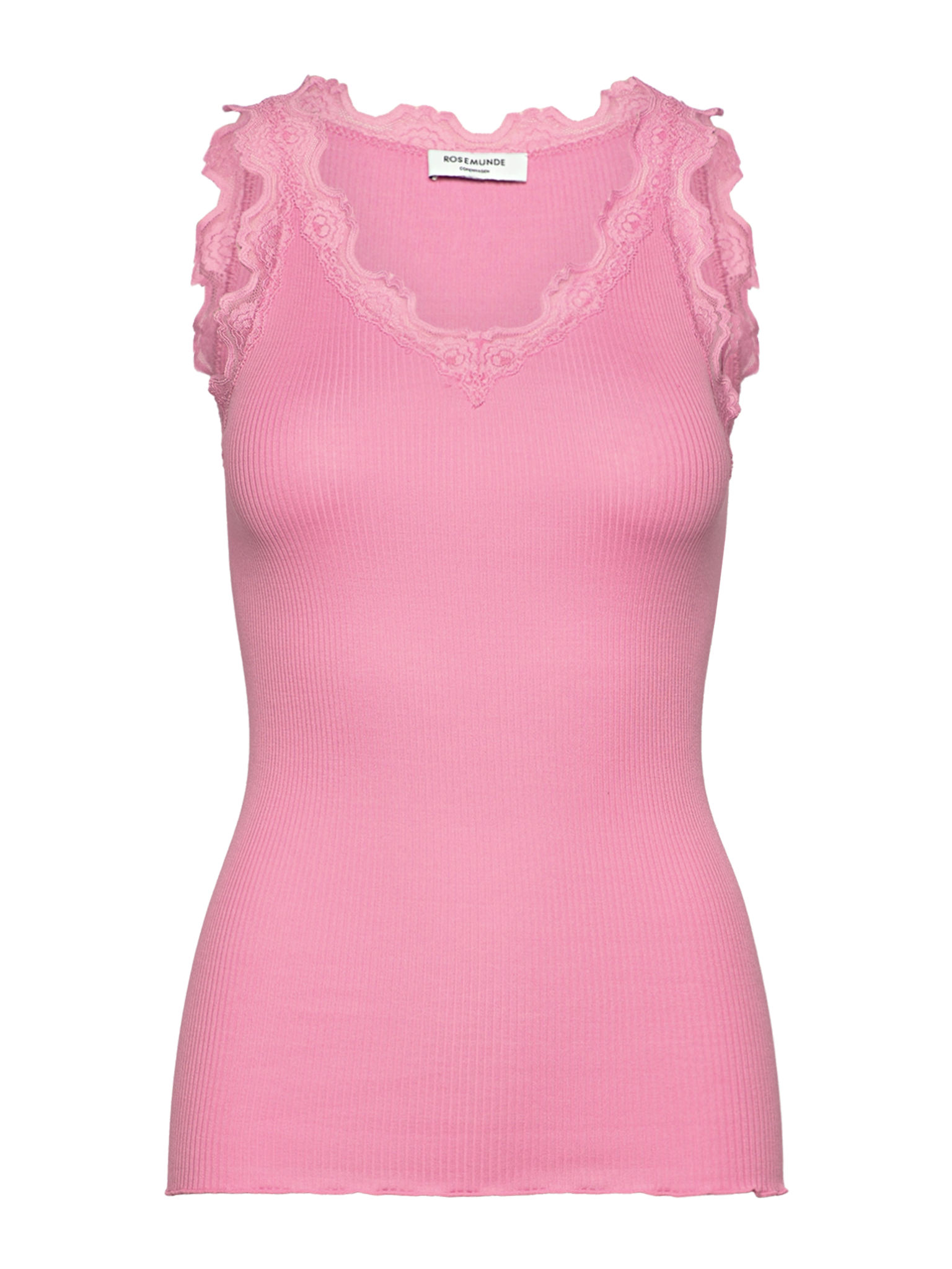 RWBeatha Silk SL V-neck Lace Top TOP Rosemunde Woman L sea pink