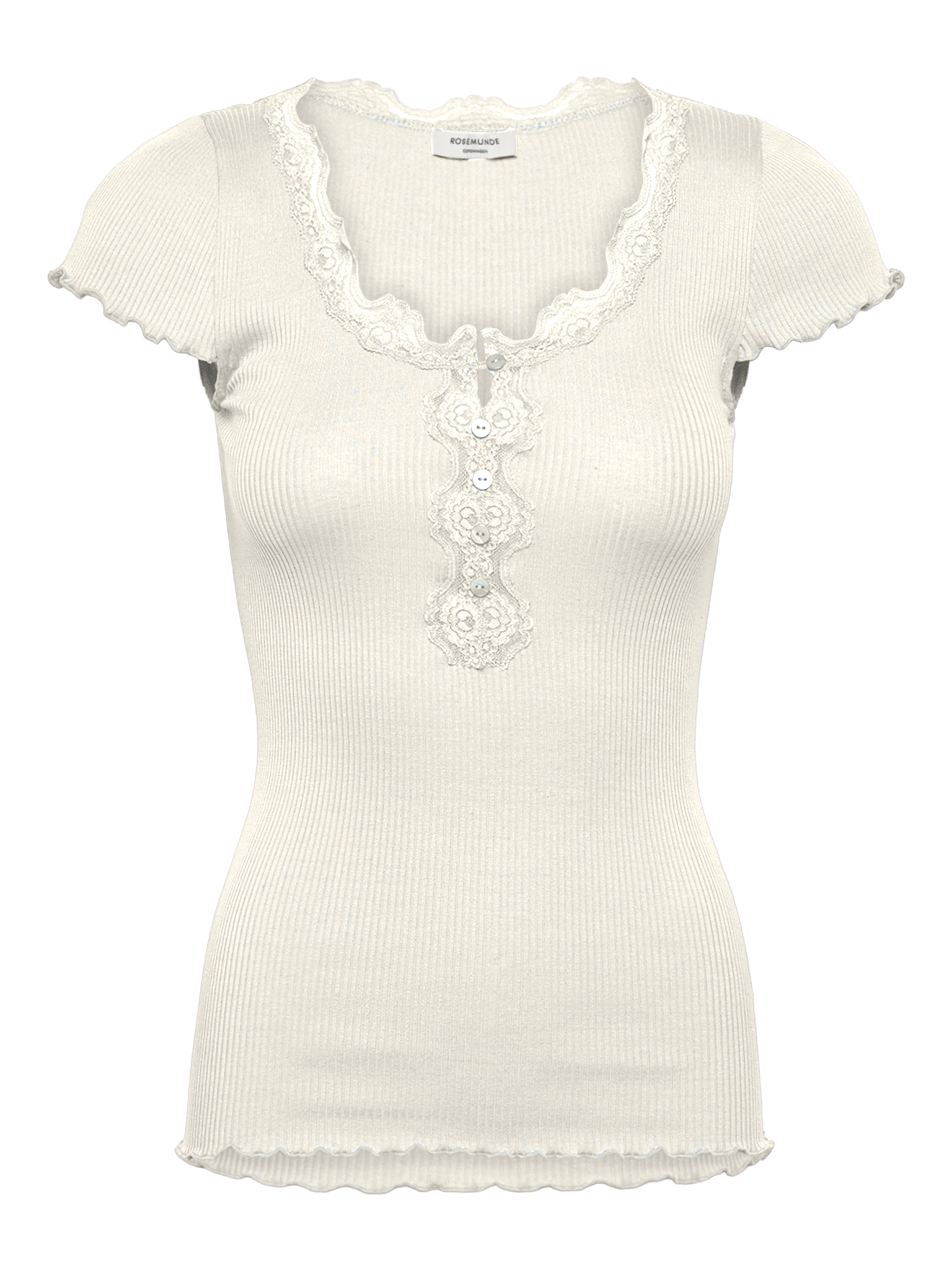 RWBeatha Silk Capsleeve Button T-shirt T-SHIRT SS Rosemunde Woman XS ivory