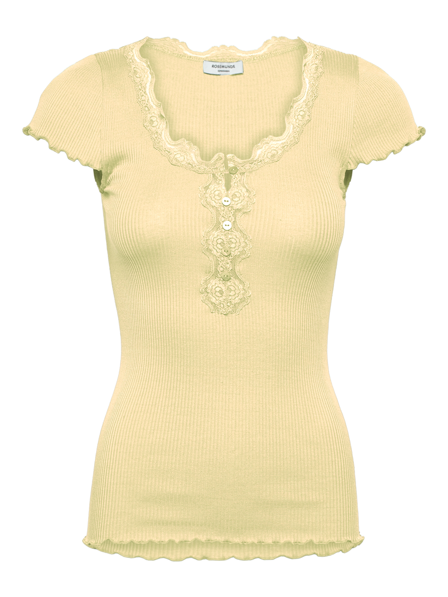 RWBeatha Silk Capsleeve Button T-shirt T-SHIRT SS Rosemunde Woman XS flan