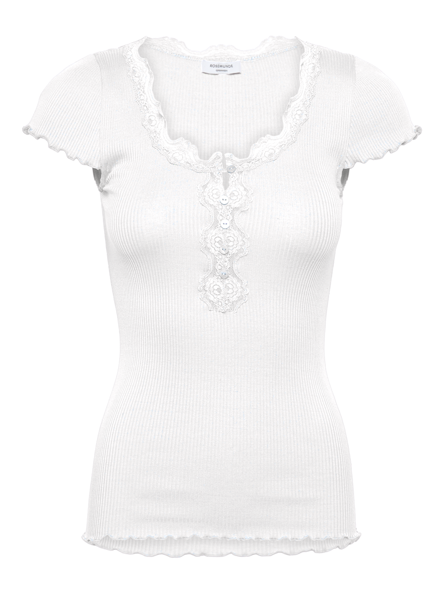 RWBeatha Silk Capsleeve Button T-shirt T-SHIRT SS Rosemunde Woman XS new white