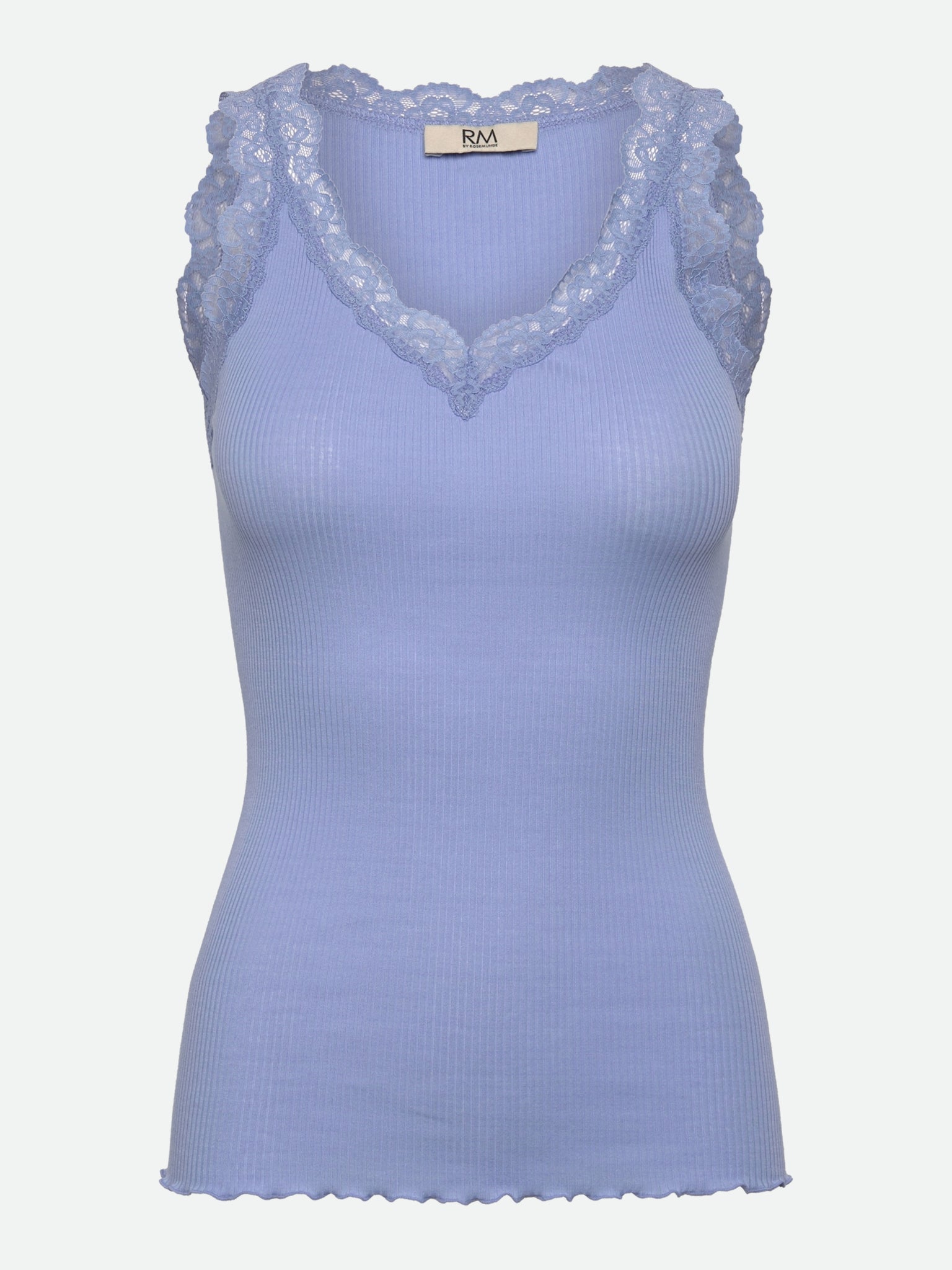 RMWBalta Modal Lace SL V-neck Top TOP Rosemunde Woman XS Bel Air Blue