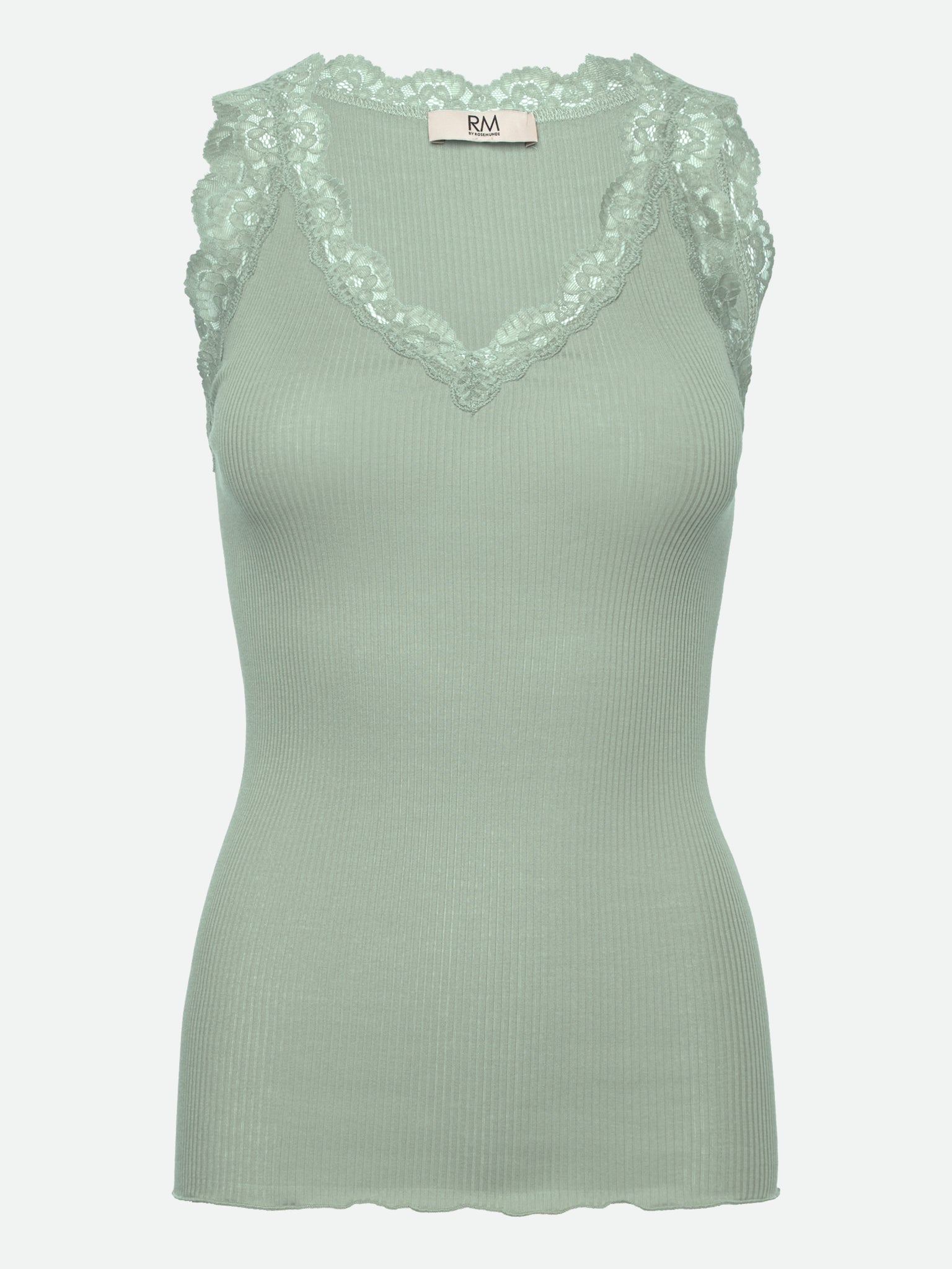RMWBalta Modal Lace SL V-neck Top TOP Rosemunde Woman XS jadeite