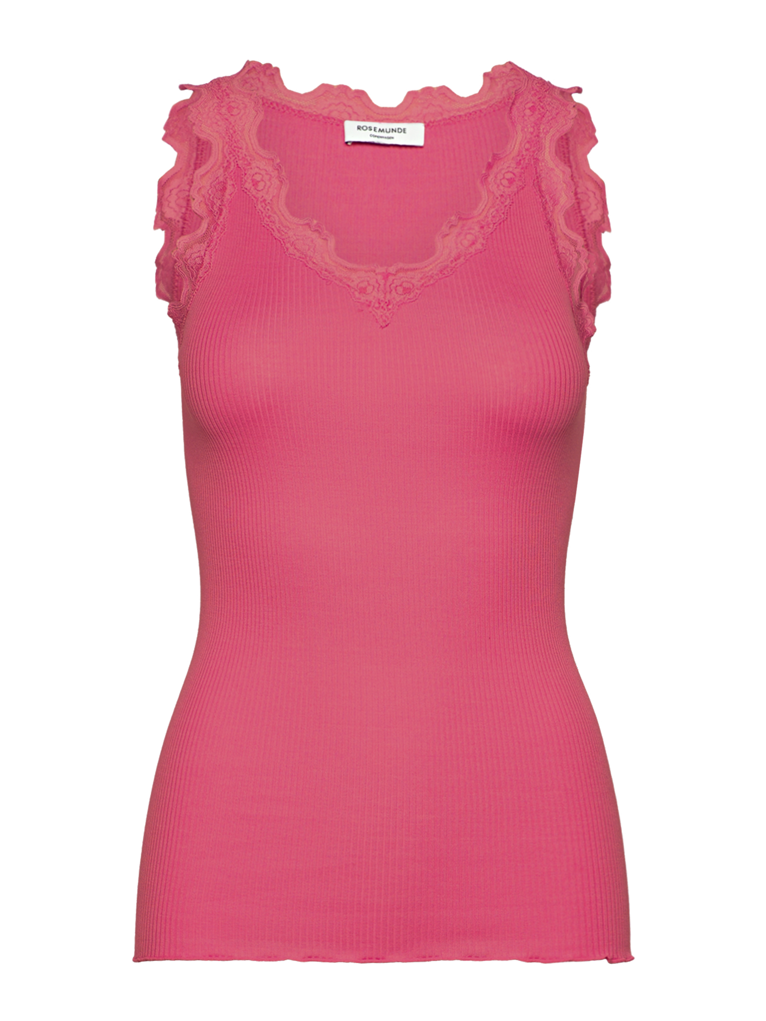 RWBeatha Silk SL V-neck Lace Top TOP Rosemunde Woman L rapture rose