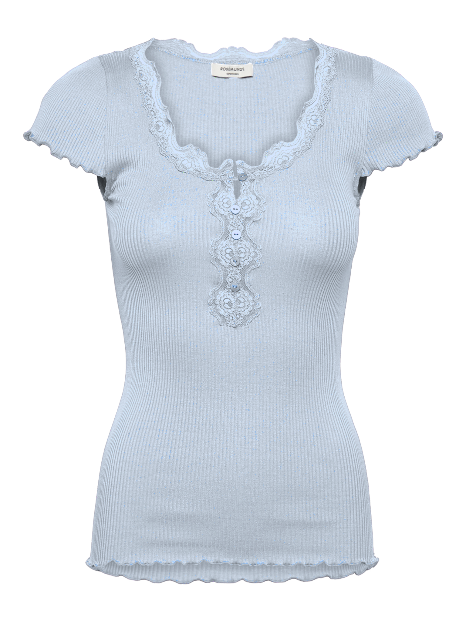 RWBeatha Silk Capsleeve Button T-shirt T-SHIRT SS Rosemunde Woman XS nantucket blue