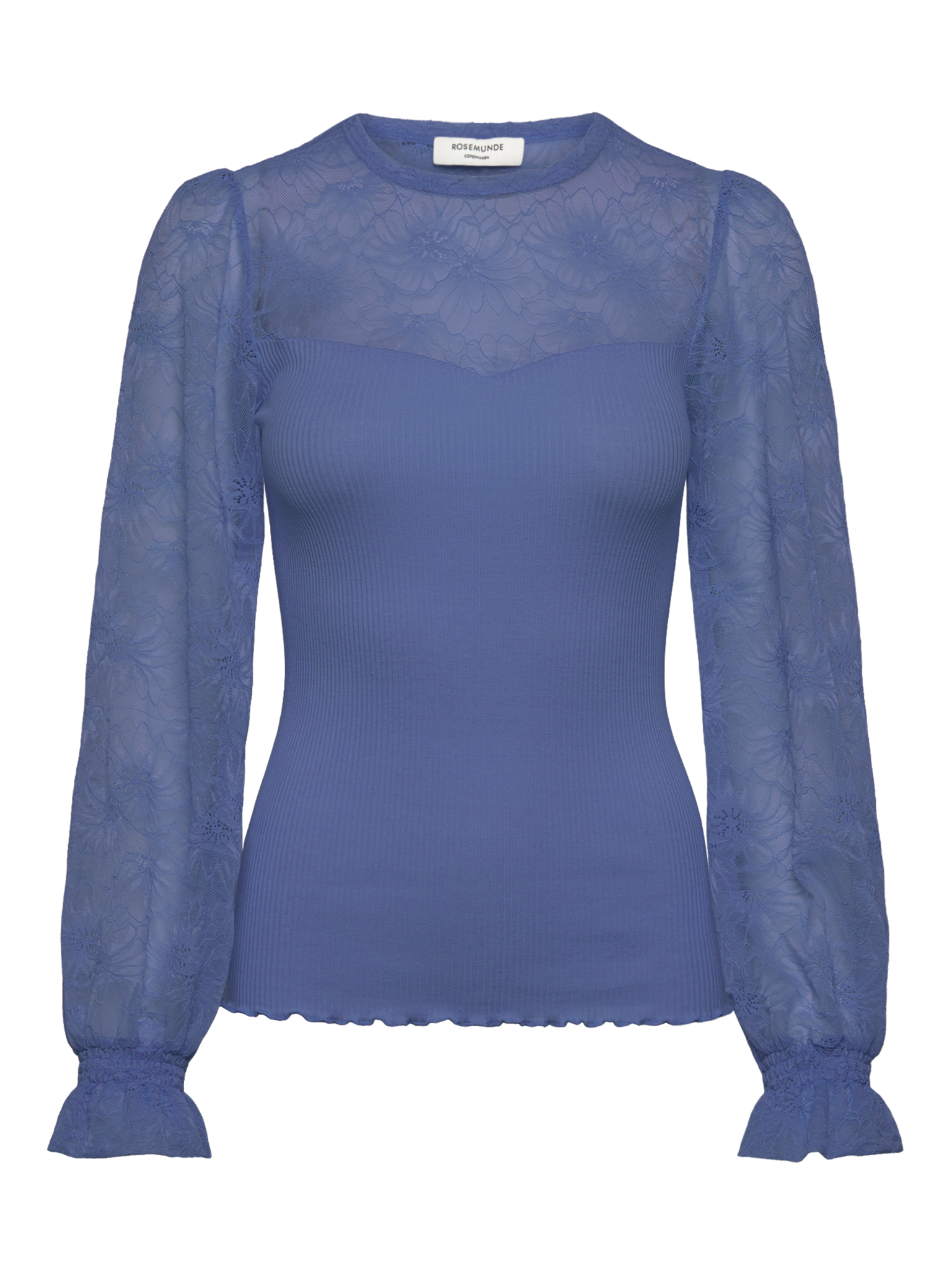 RWBeatha Silk LS Full Lace T-shirt T-SHIRT LS Rosemunde Woman XS dutch blue