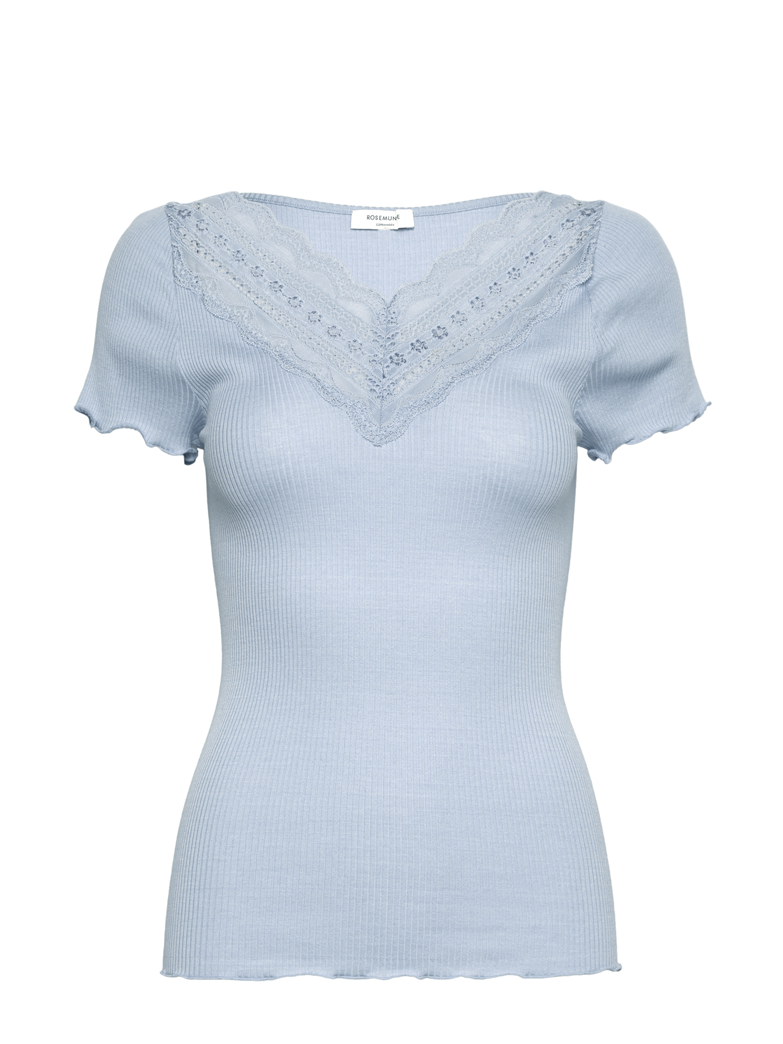 RWBenita Silk SS V-neck T-shirt T-shirt Rosemunde Woman XS nantucket blue