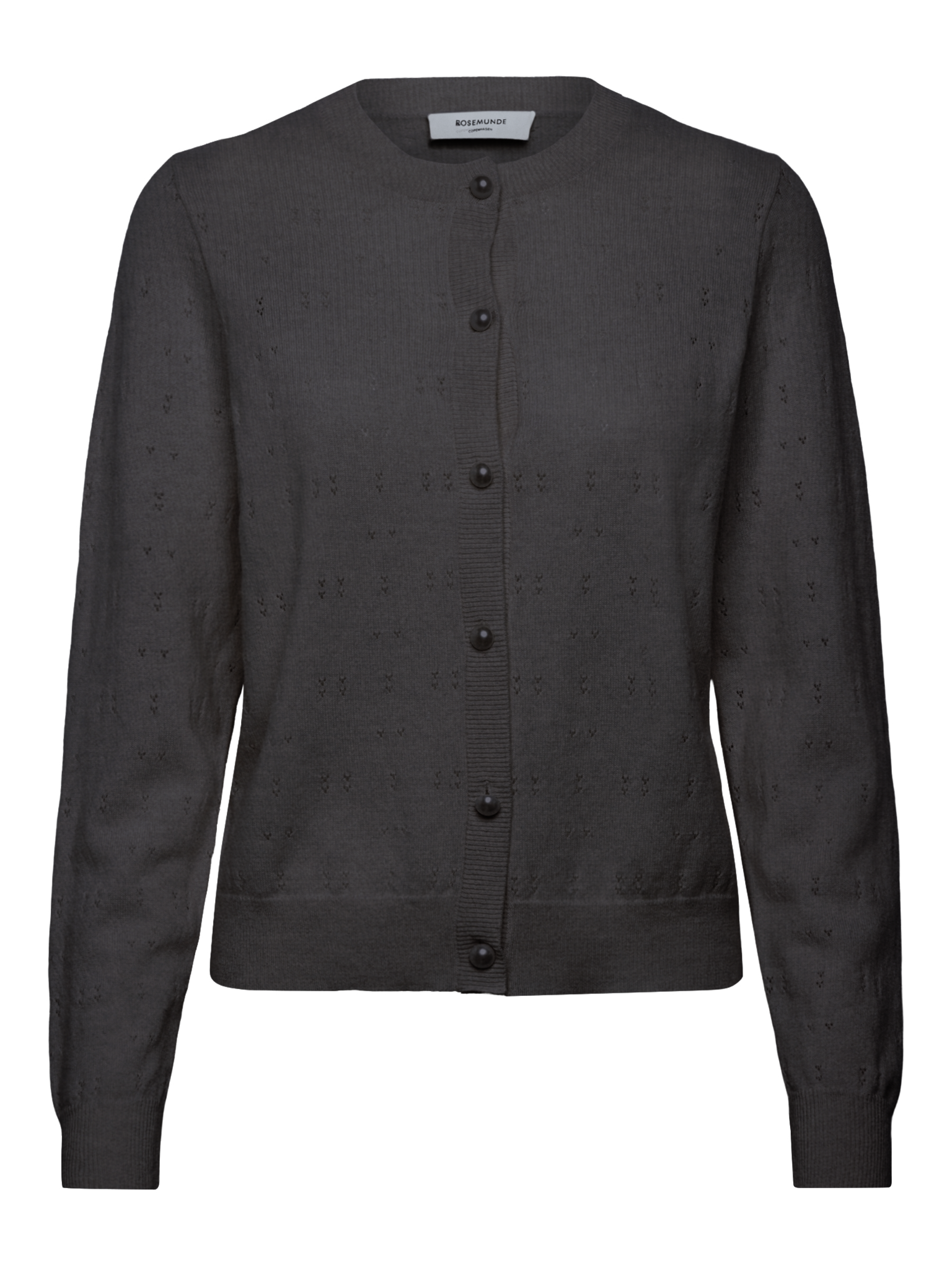 RWLaica Cashmere LS Pointelle Cardigan CARDIGAN Rosemunde Woman XS dark grey melange