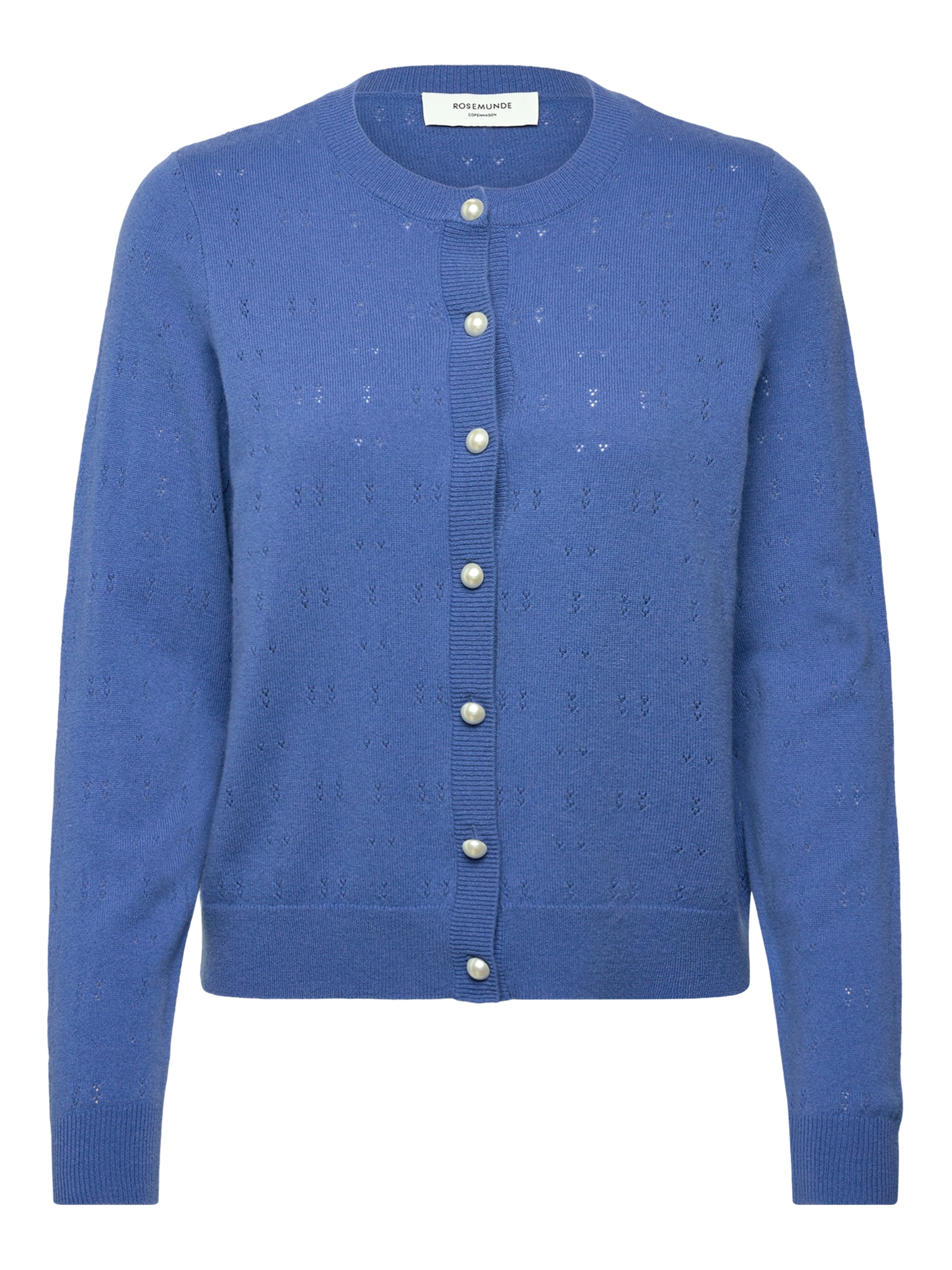 RWLaica Cashmere LS Pointelle Cardigan CARDIGAN Rosemunde Woman XS dutch blue