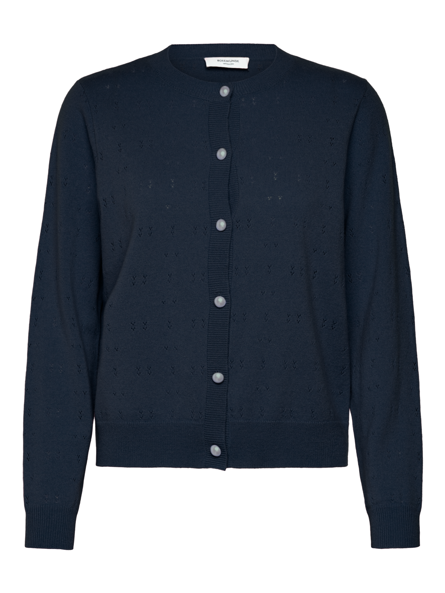 RWLaica Cashmere LS Pointelle Cardigan CARDIGAN Rosemunde Woman XS dark navy melange