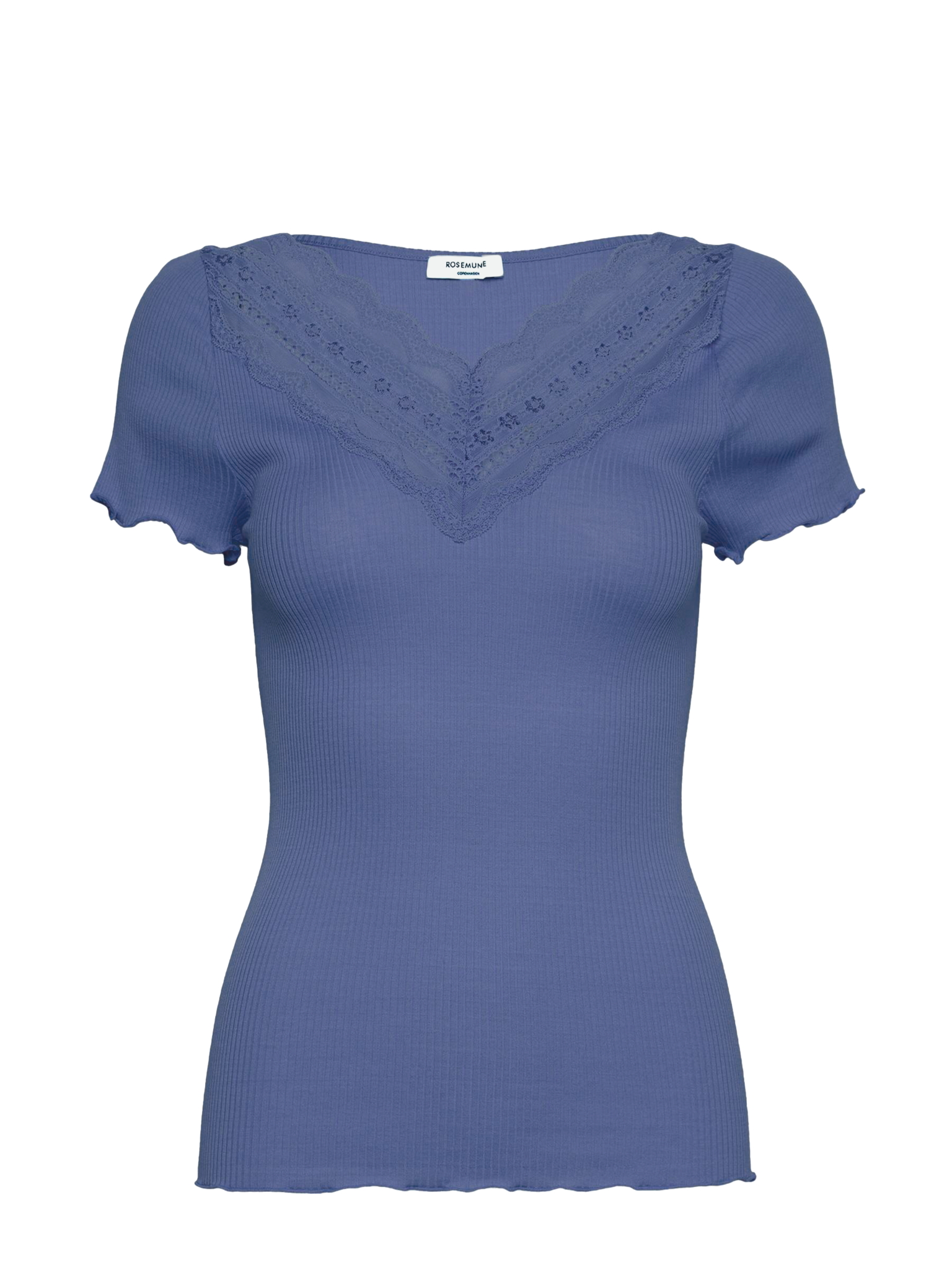 RWBenita Silk SS V-neck T-shirt T-shirt Rosemunde Woman XS dutch blue