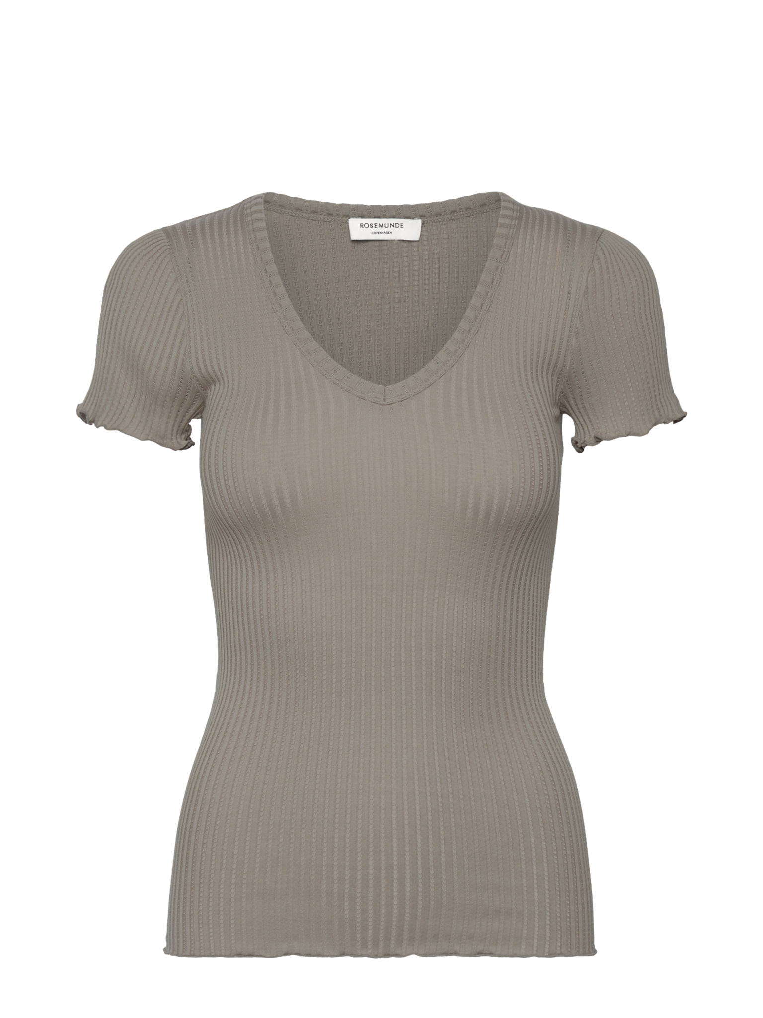 RWBelize Silk SS V-Neck T-shirt T-shirt Rosemunde Woman XS dried sage