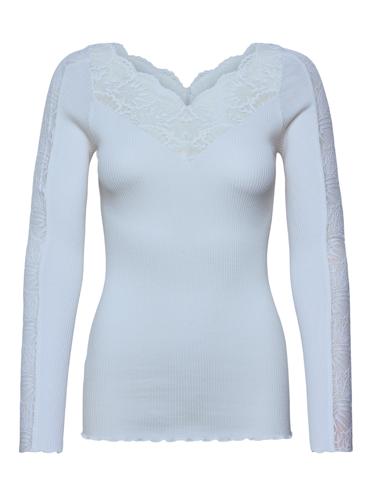 RWBeatha Silk LS Lace T-shirt T-SHIRT LS Rosemunde Woman XS nantucket blue