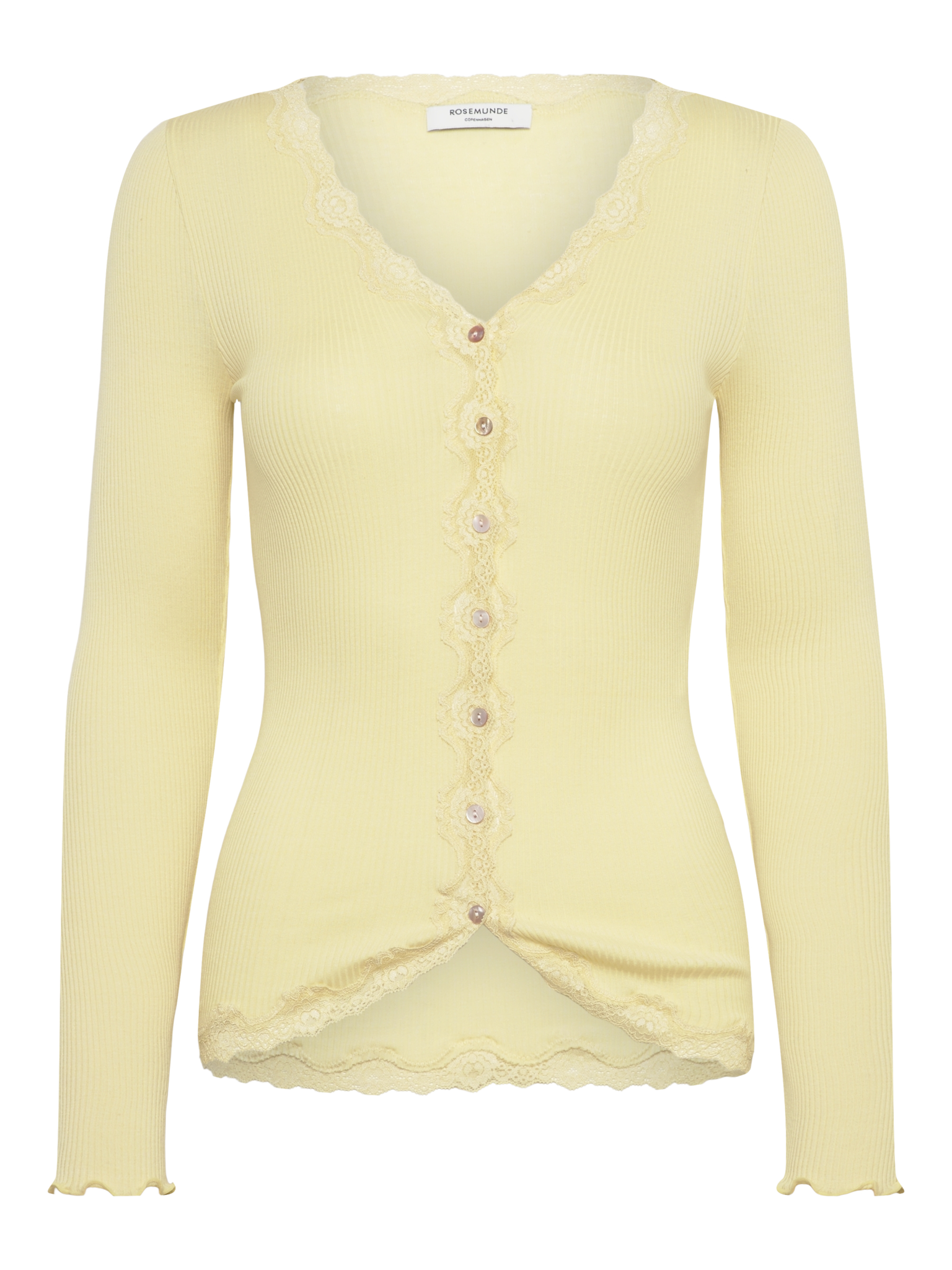 RWBabette Silk LS V-neck Lace Cardigan CARDIGAN Rosemunde Woman L flan