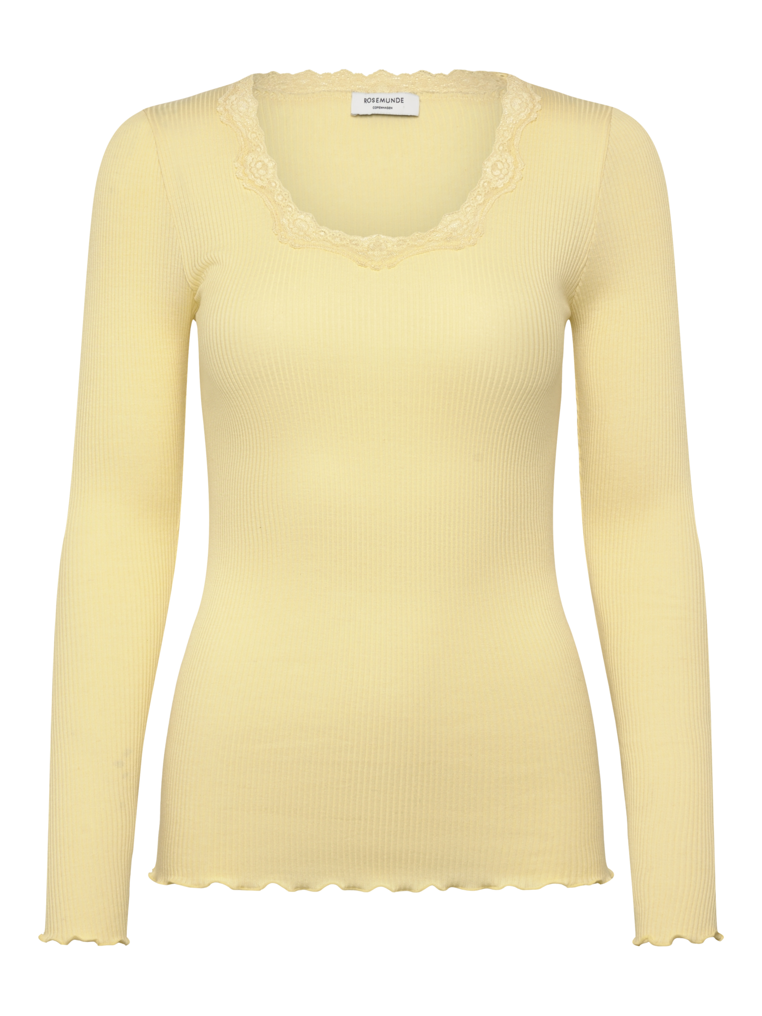 RWBabette Silk LS U-neck Lace T-shirt T-SHIRT LS Rosemunde Woman L flan