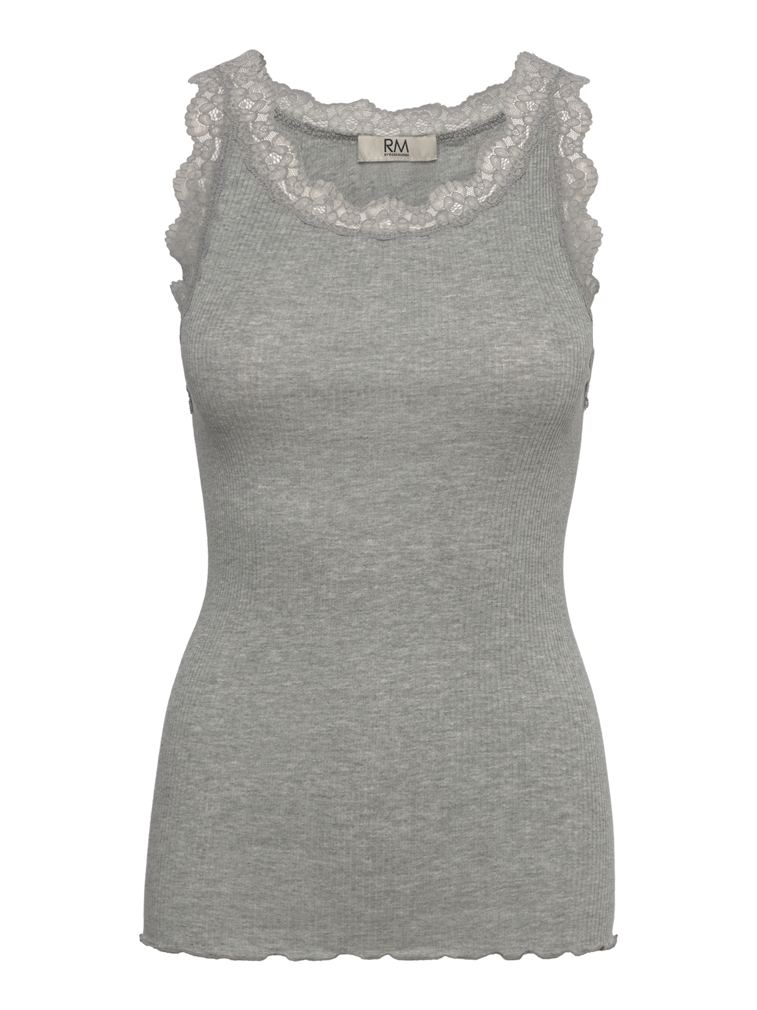 RMWBalta Modal Lace SL O-Neck Top TOP Rosemunde Woman XS light grey melange