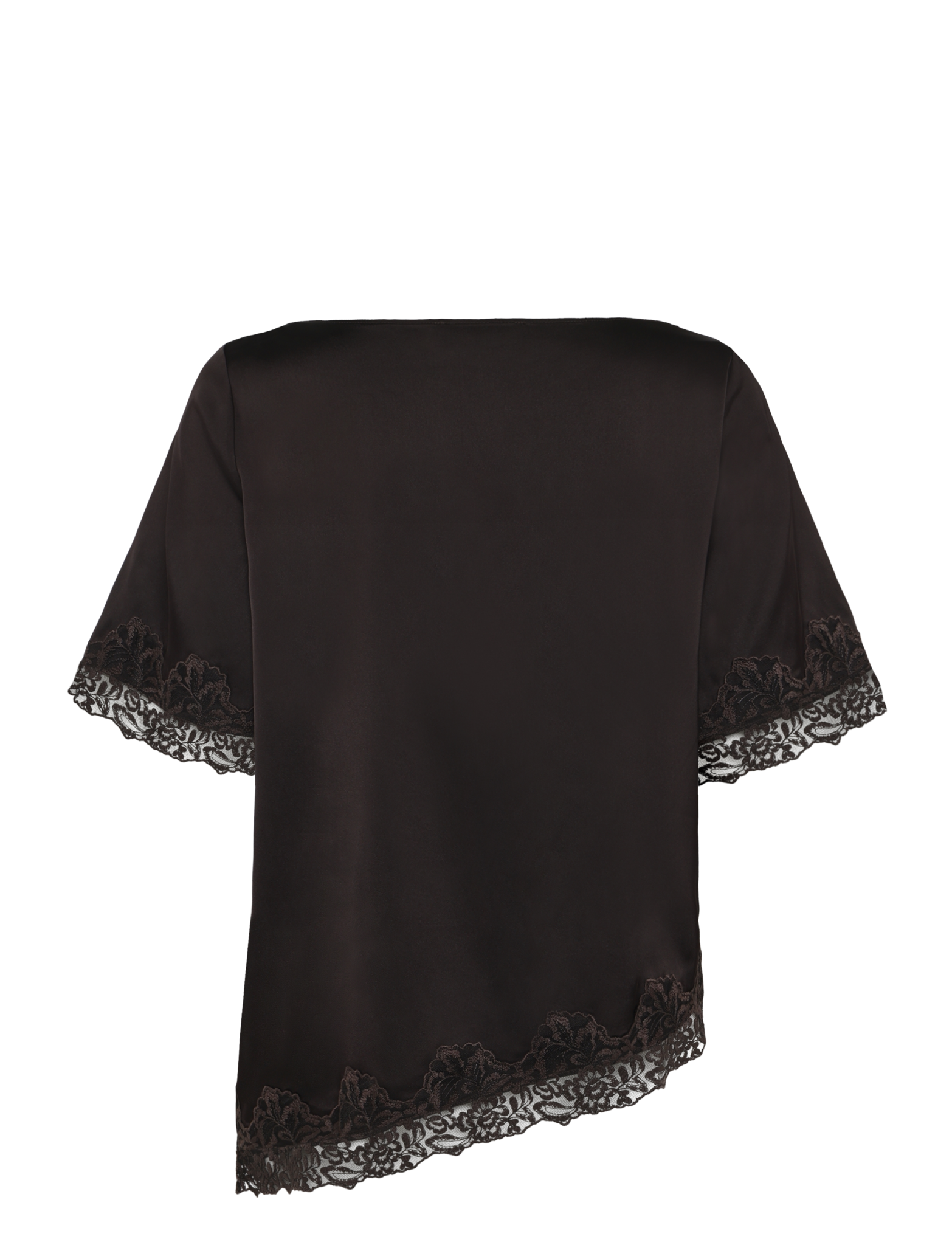 RWPatricia Silk Short sleeve Lace Boatneck Blouse BLOUSE Rosemunde Woman