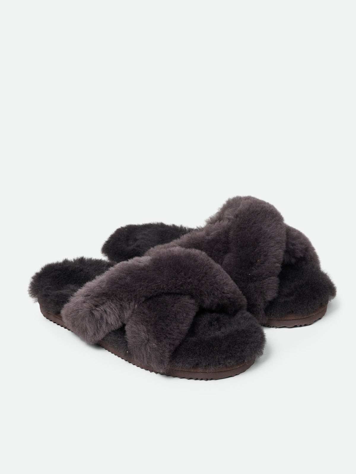 RHSydney Shearling Cross sandal SLIPPERS Rosemunde Woman 36 coffee brown