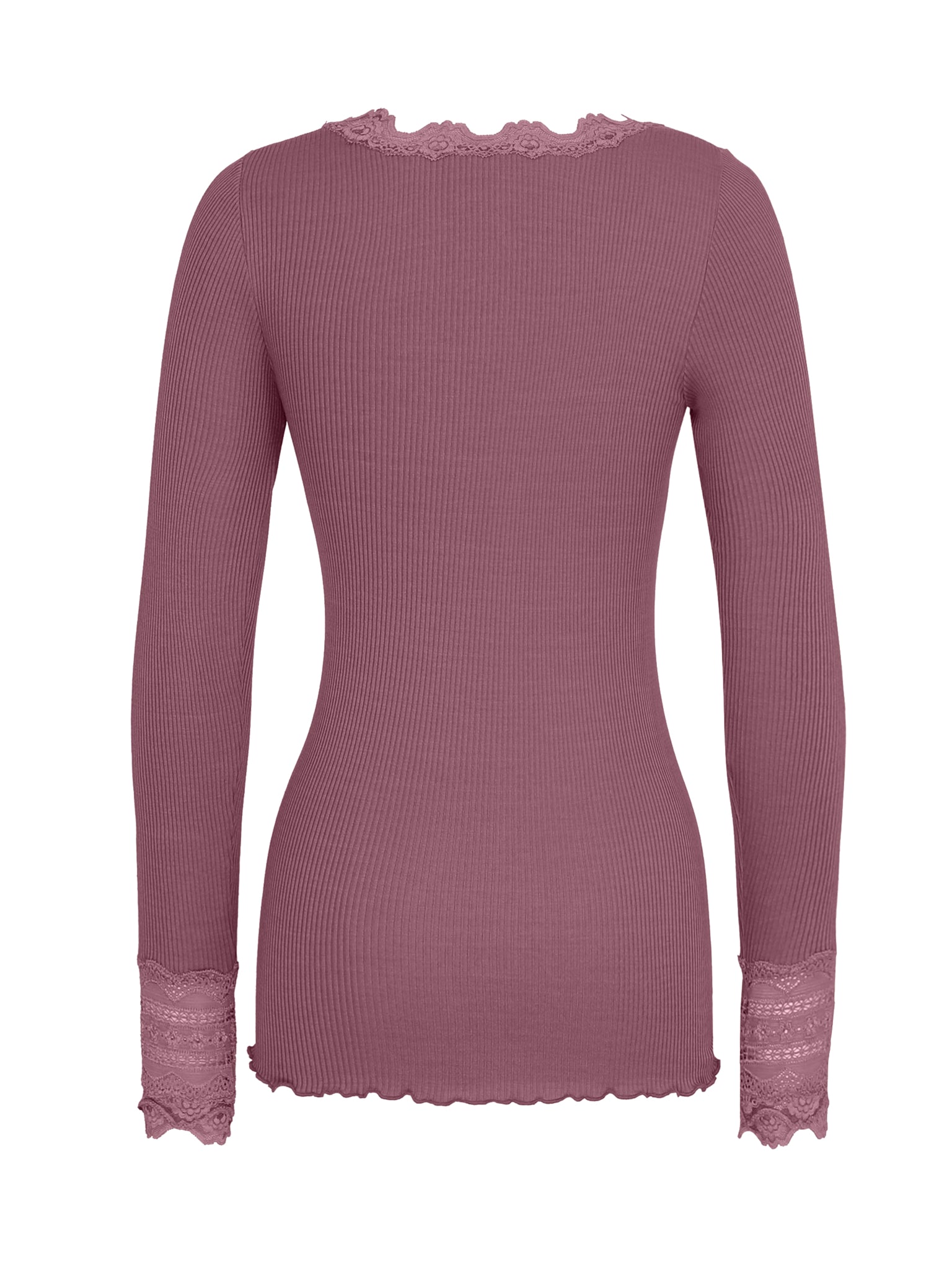 RWBenita Silk Long Sleeve O-neck Lace T-shirt