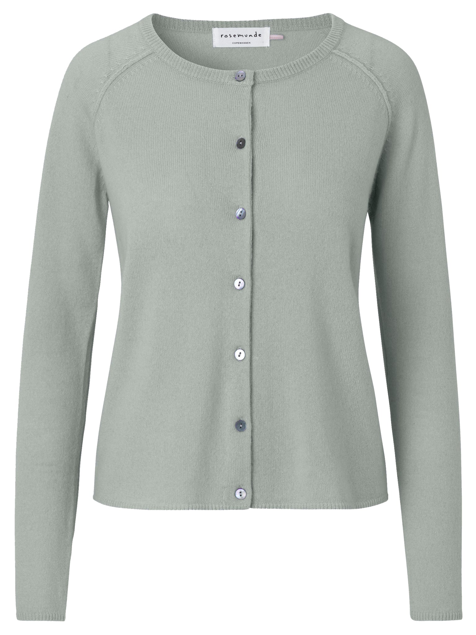 RWLaica kasjmier vest met lange mouwen, ronde hals en raglanmouwen