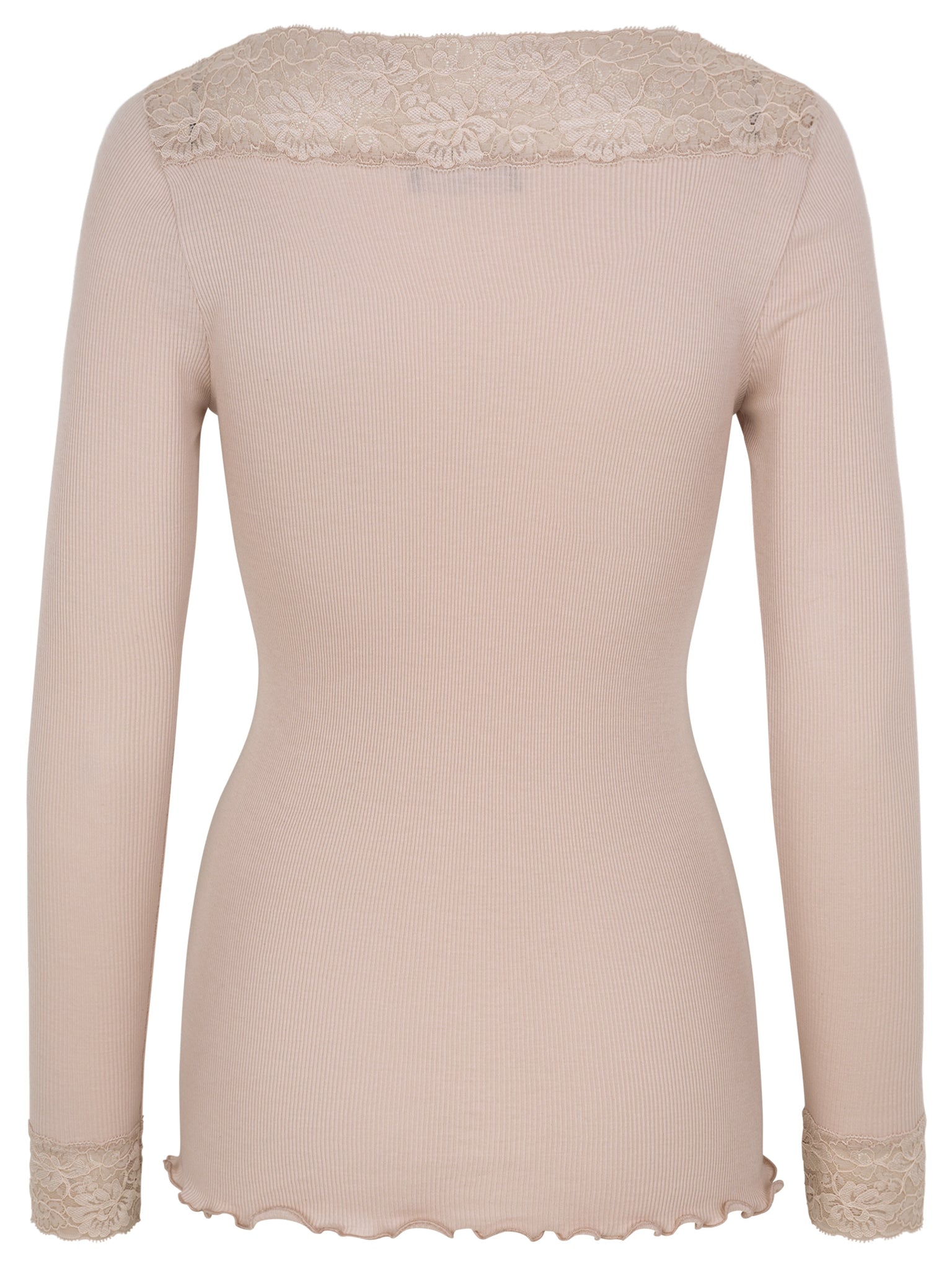 RWBernadine Organic LS V-neck Lace T-shirt T-shirt Rosemunde Woman